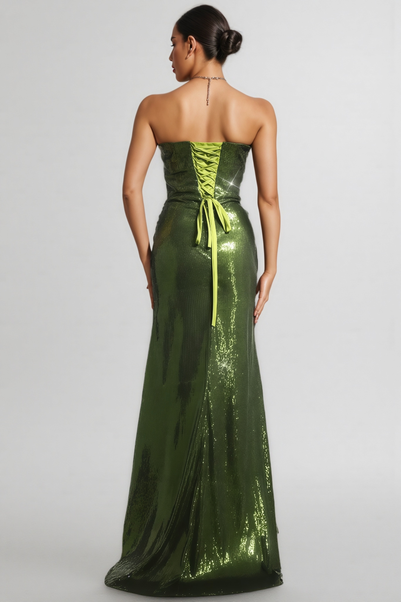 Rhea Sleeveless Lacing Sequin Maxi Dress