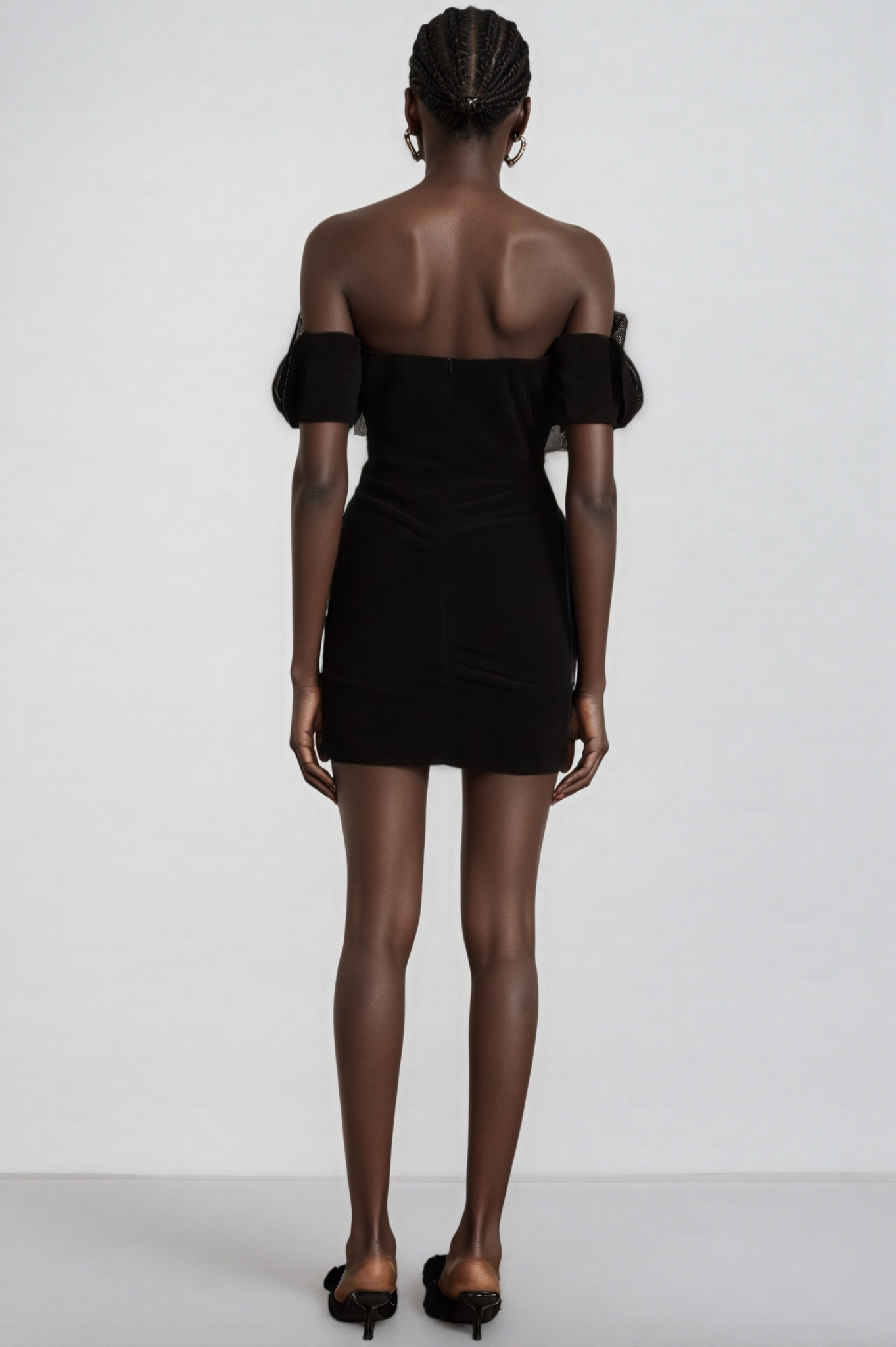 Cassia Black Floral Embroidered Mini Dress