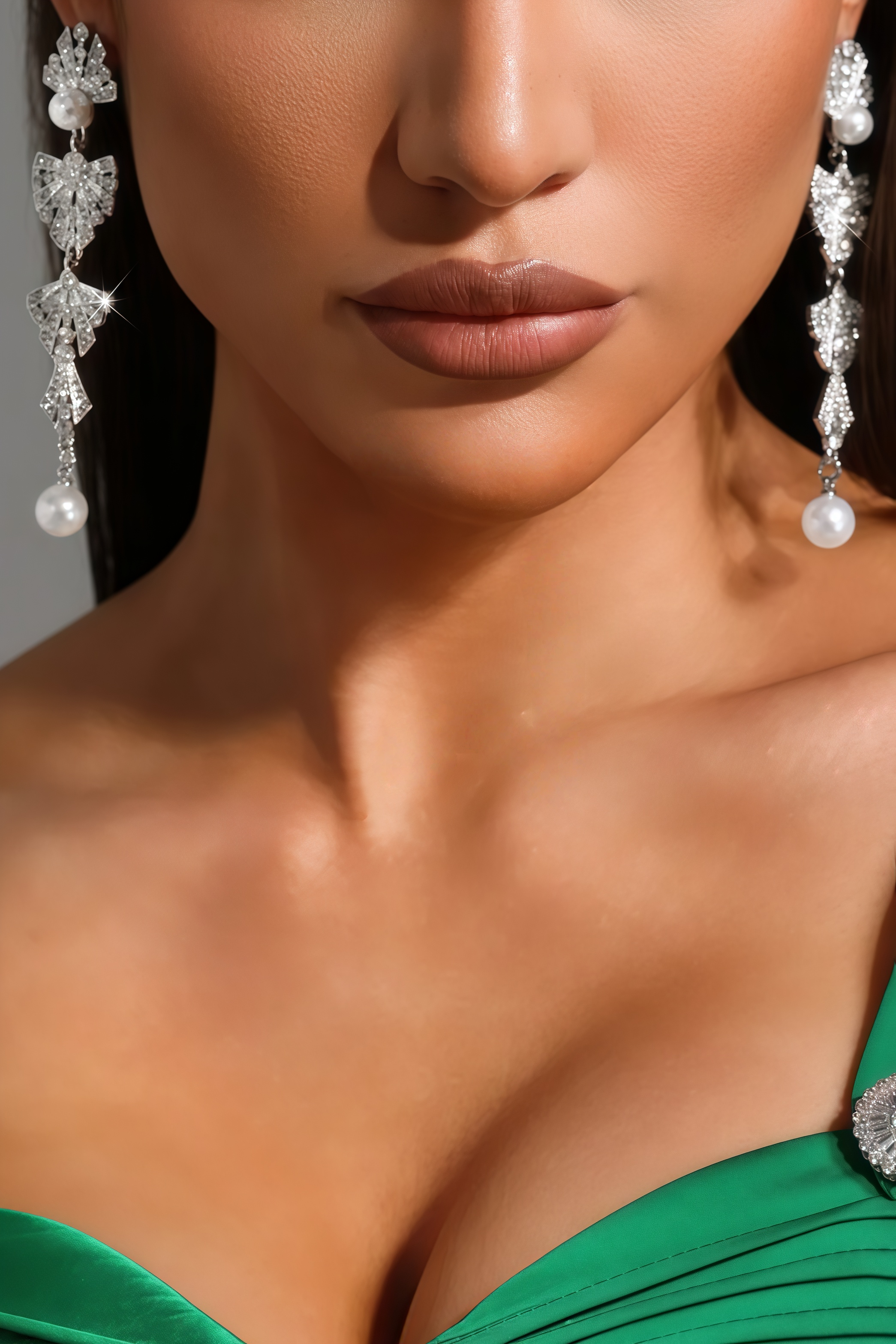 Dorelrl Diamond Pearl Sector Earrings