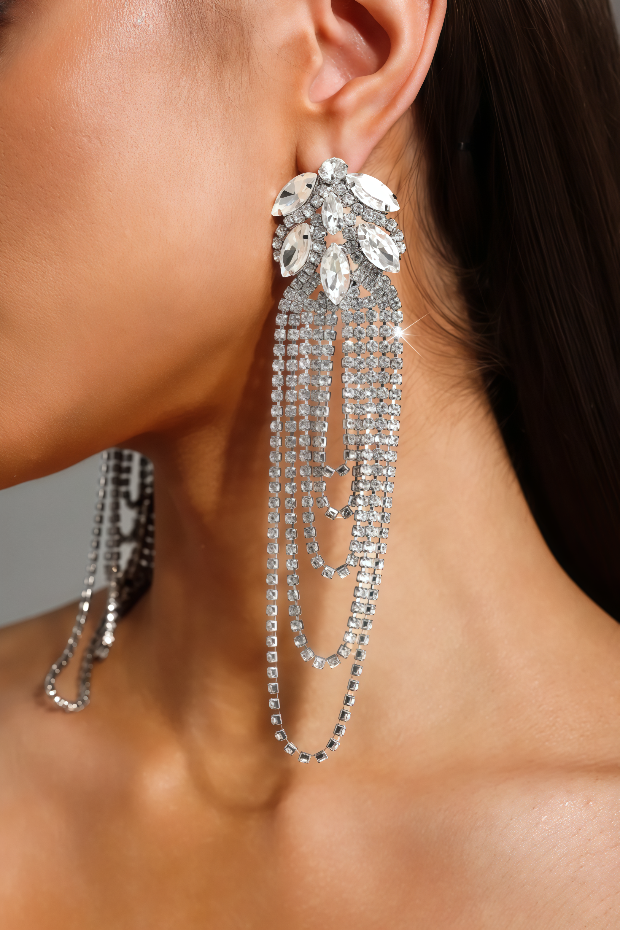 Xyrel Silver Tassel Earrings