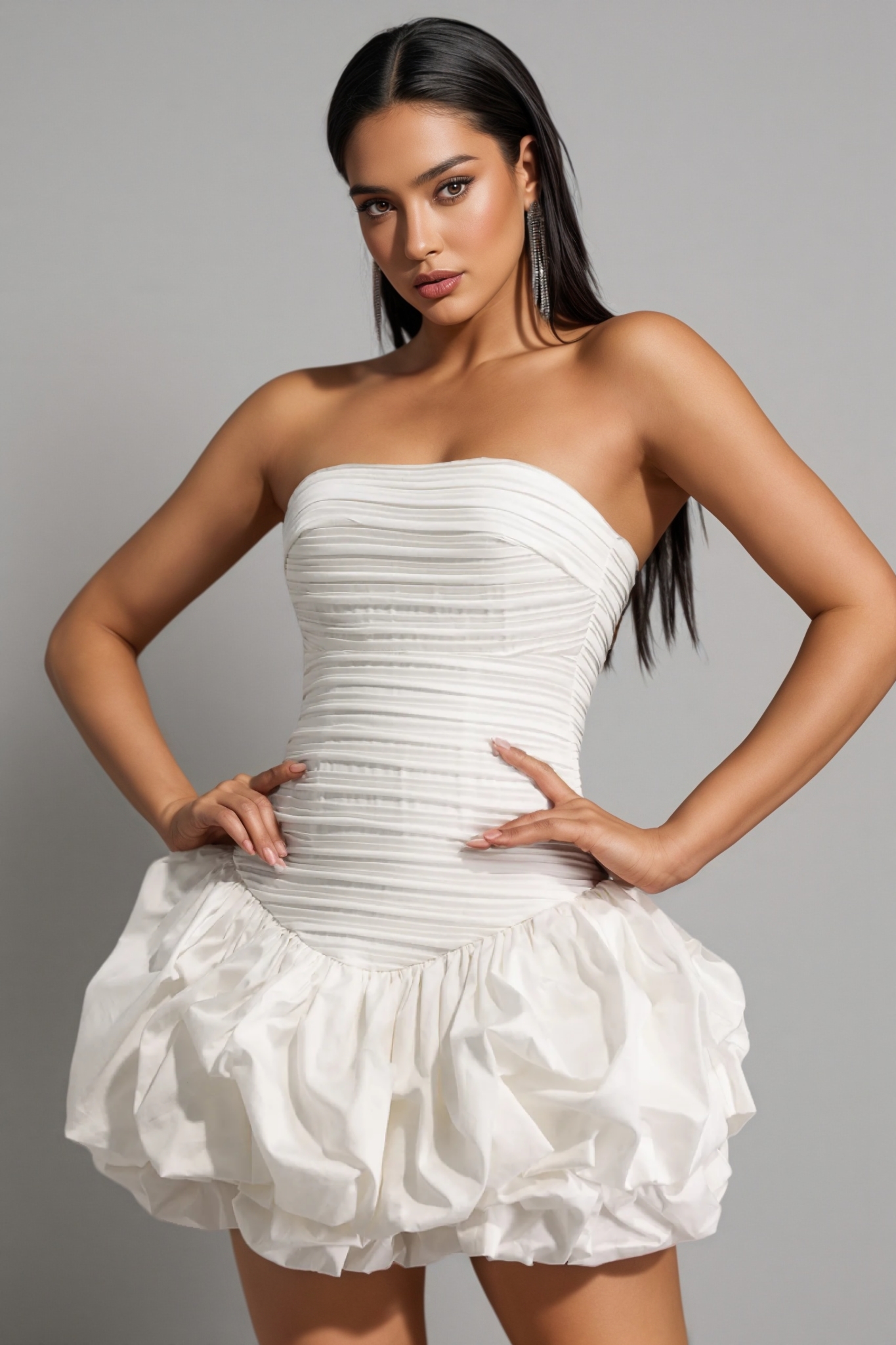 Ambrt Sleeveless Fold Bud Mini Dress