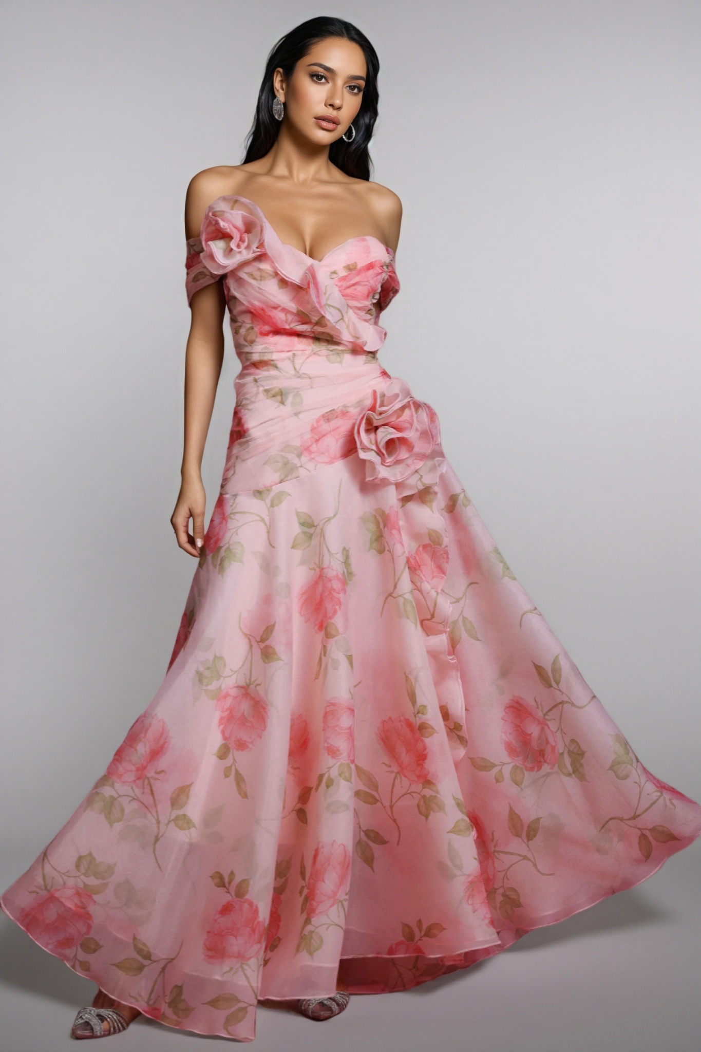 Isolde Strapless Floral Maxi Dress