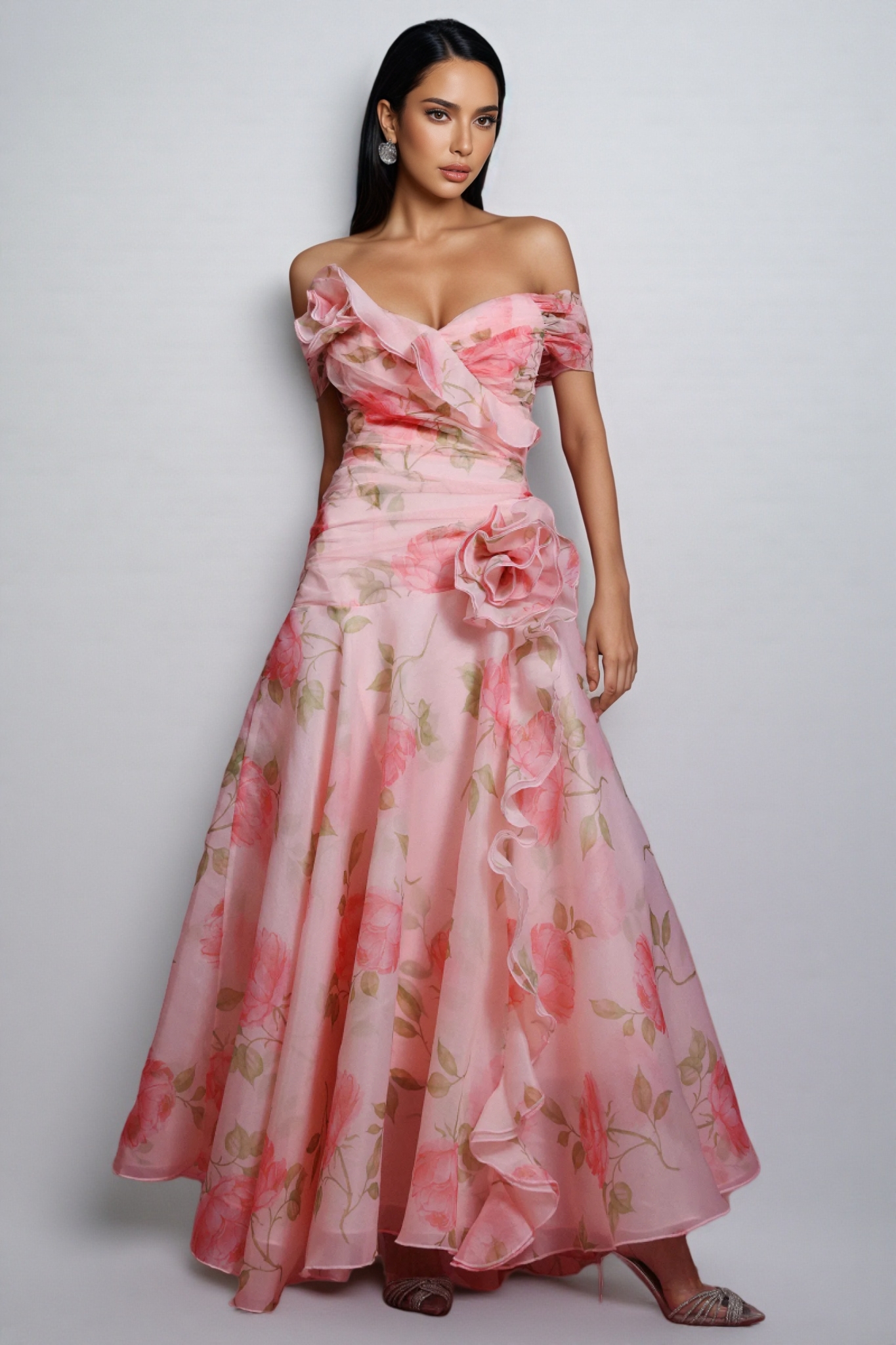 Isolde Strapless Floral Maxi Dress