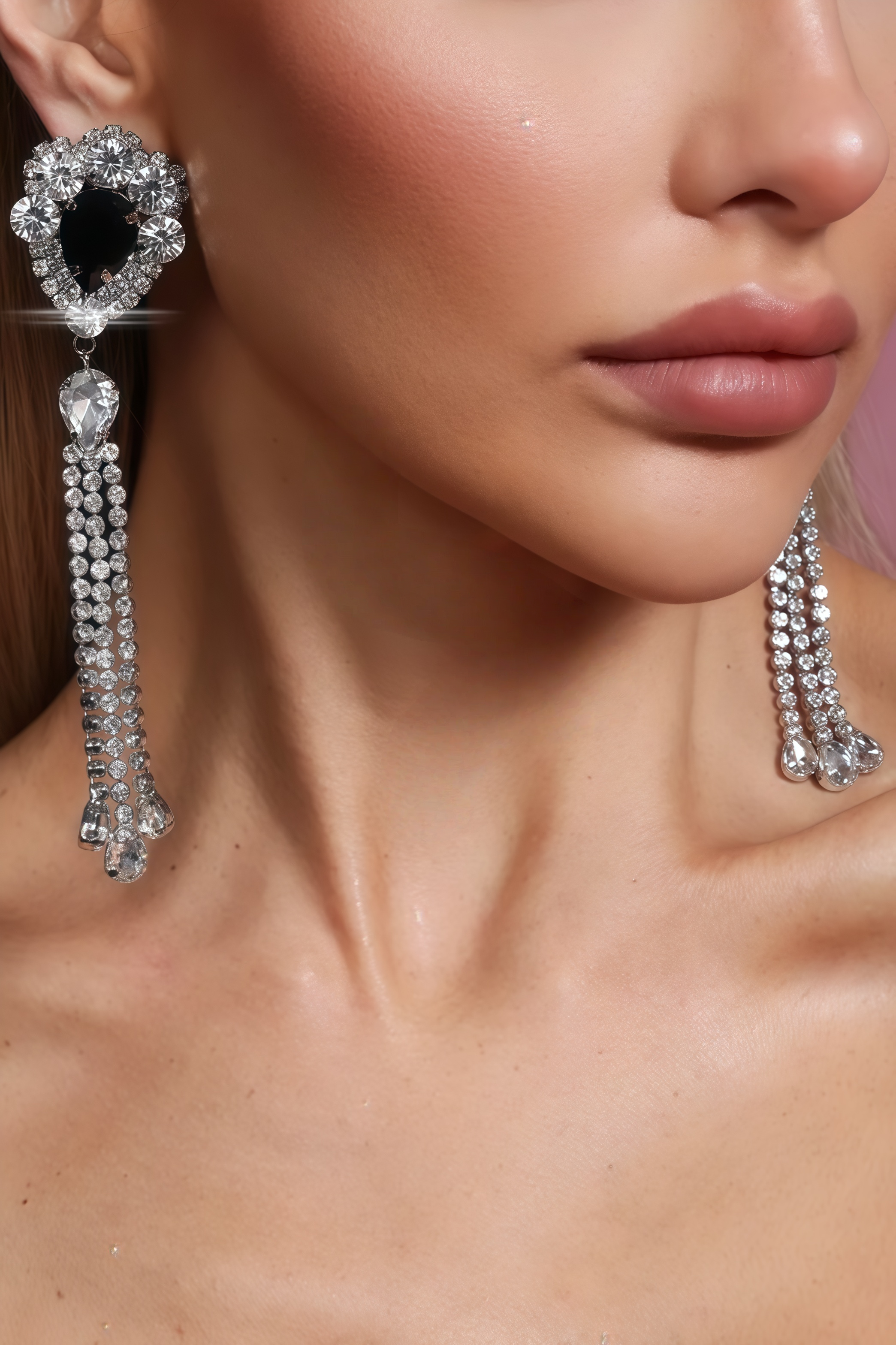 Myrao Diamond Tassels Drop-Shaped Earrings