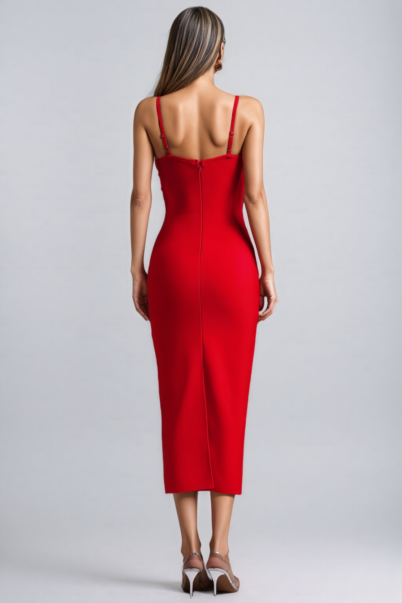 Georgiana Sleeveless Diamond Bandage Maxi Dress