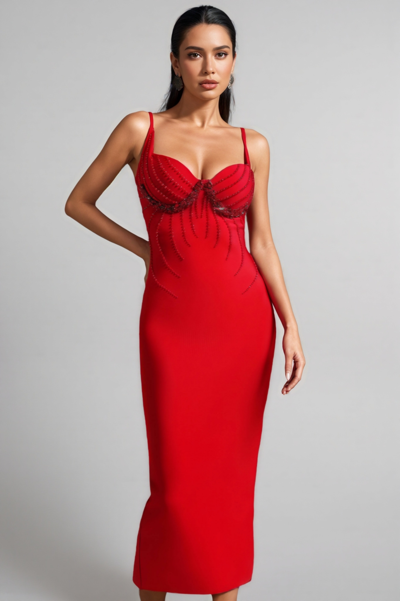 Georgiana Sleeveless Diamond Bandage Maxi Dress