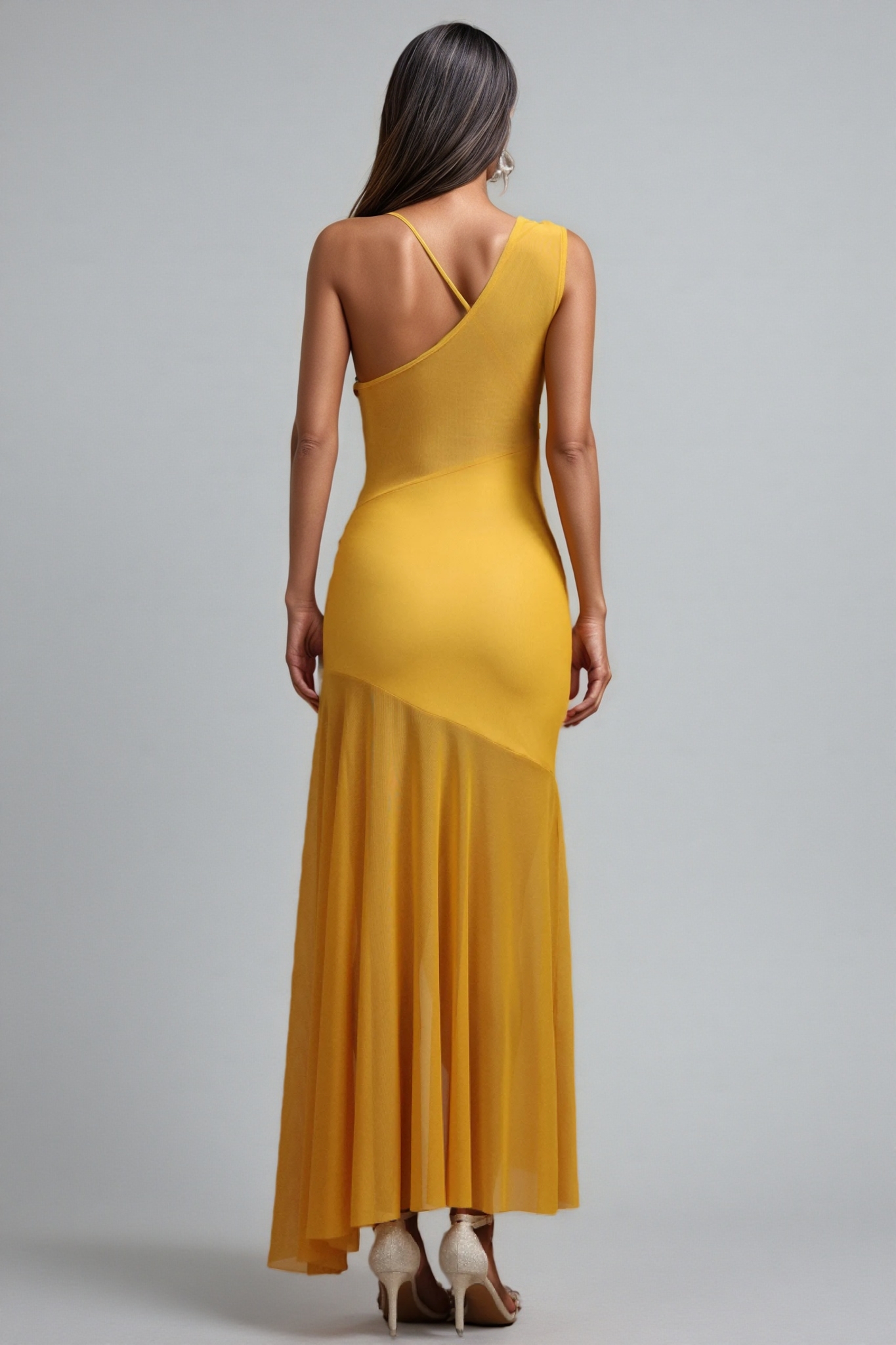 Livana Sleeveless Asymmetric Slit Maxi Dress