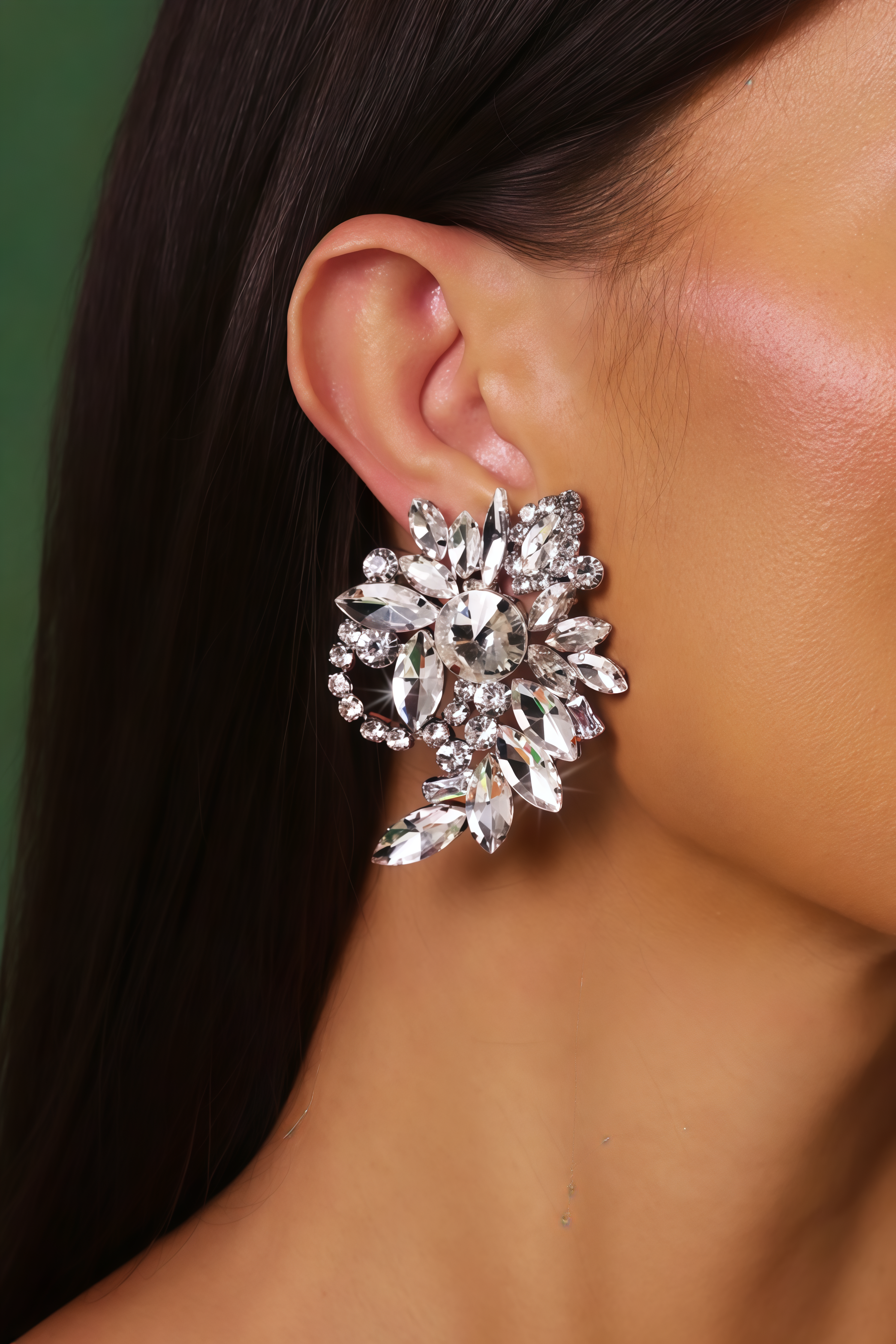 Graclk Diamond Flowers Earrings