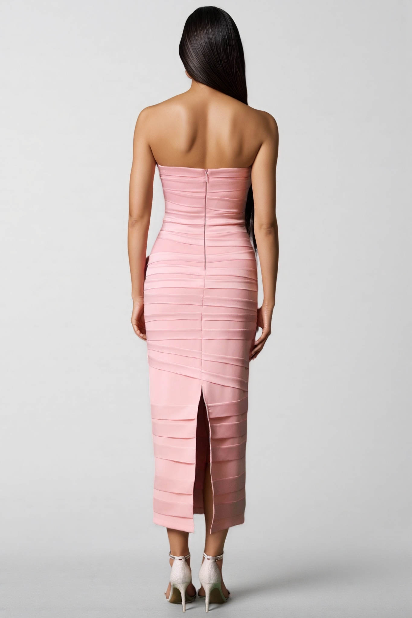 Secyij Sleeveless Bow Wrinkles Midi Dress