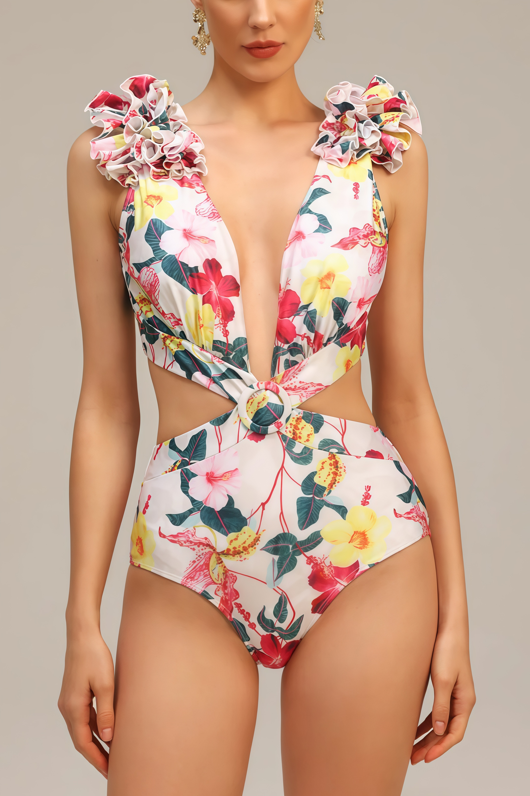 Maura 3D Flower Bikini Two Piece Set