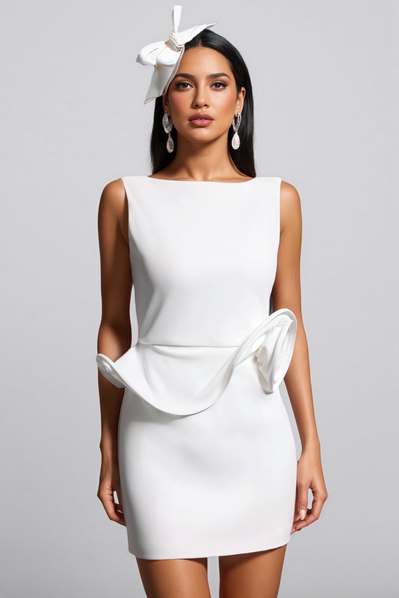 Orinhy Sleeveless Flowers Mini Dress