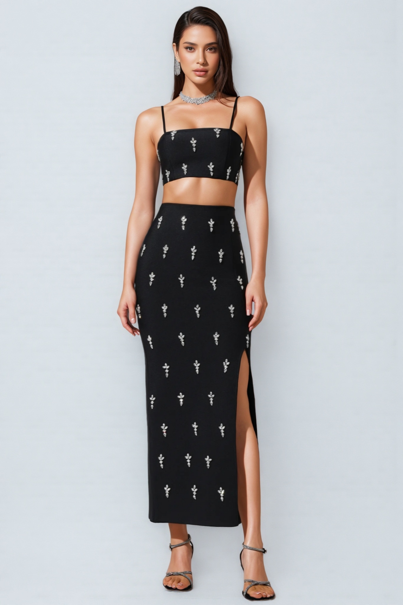 Croft Sleeveless Diamond Bandage Two Piece Set