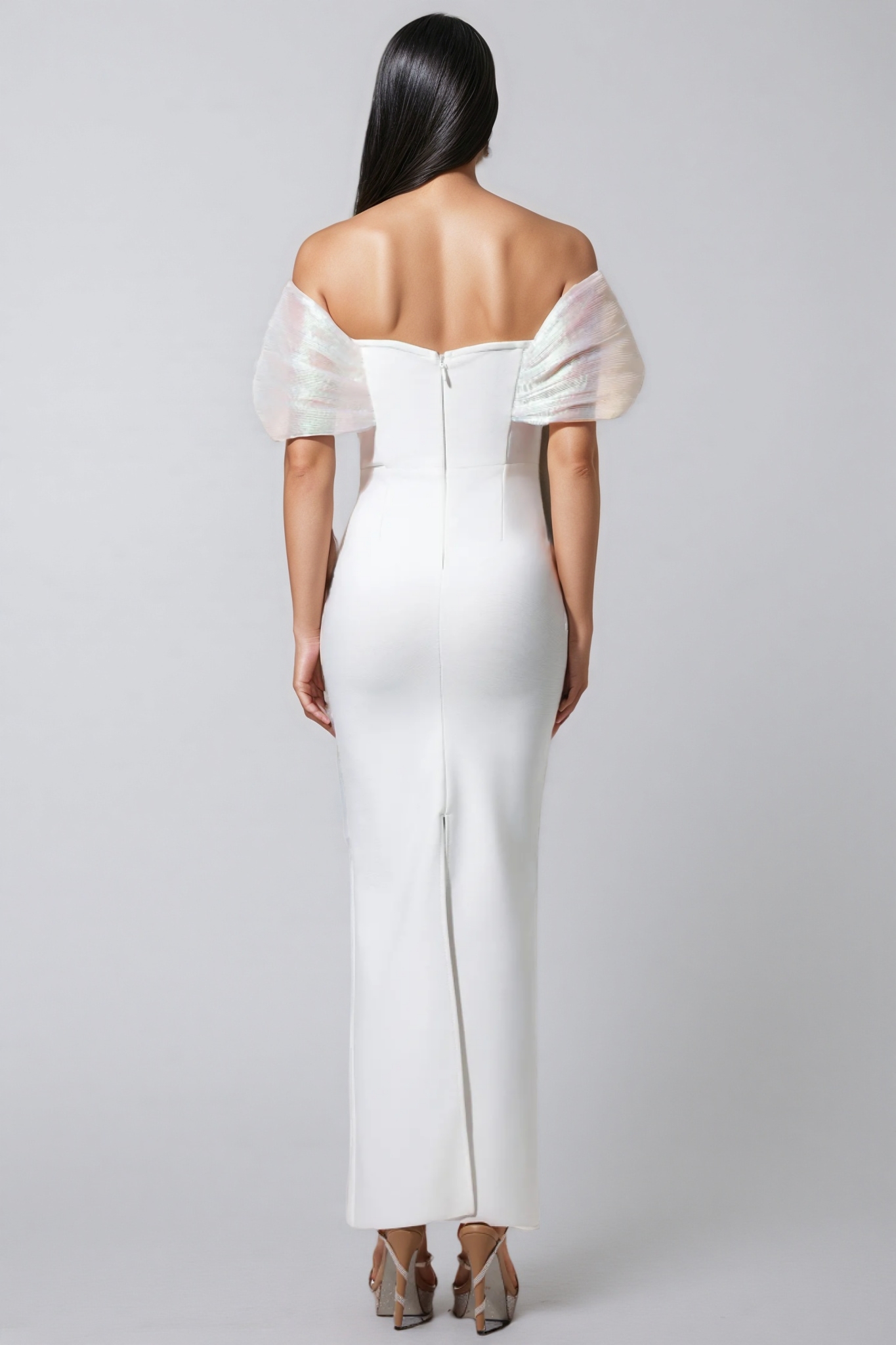 Tatiana White Pearl Bandage Maxi Dress