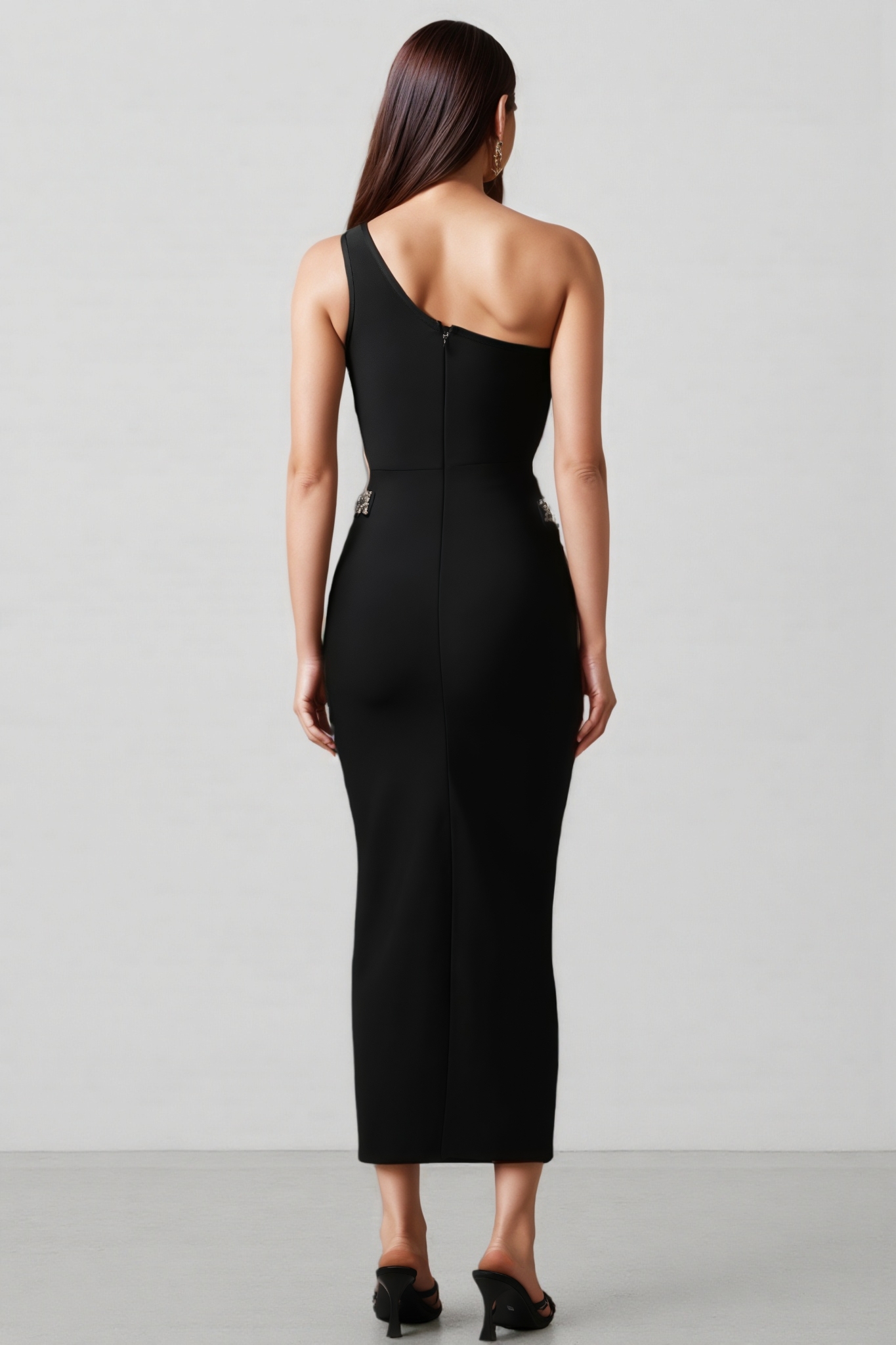 Yasir Sleeveless Diamond Slit Bandage Maxi Dress