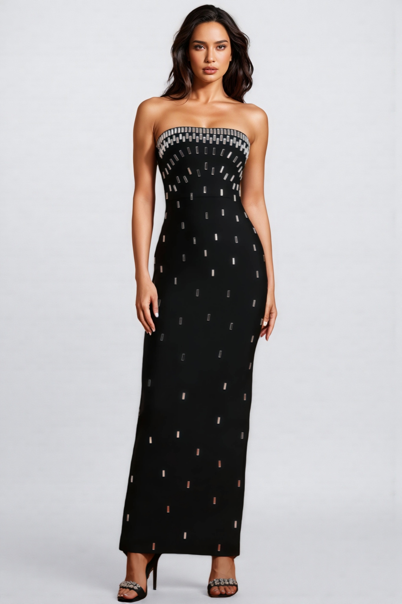 Ena Sleeveless Diamond Bandage Midi Dress