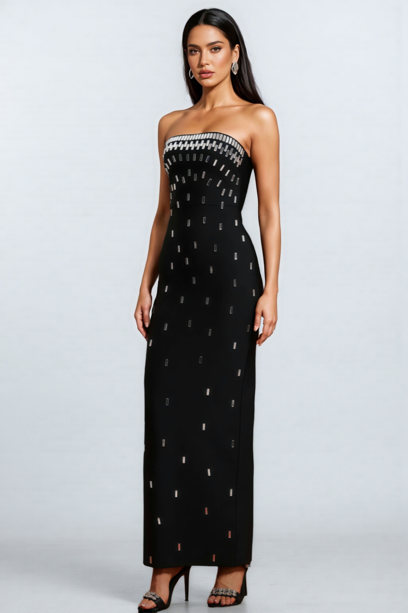 Ena Sleeveless Diamond Bandage Midi Dress