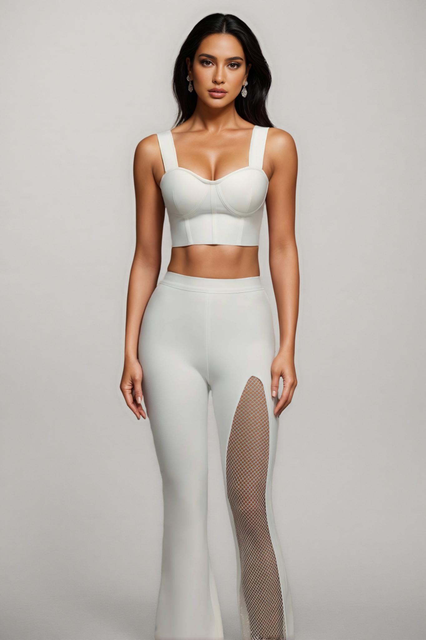 Elio Sleeveless Hollow Out Concatenate Bandage Two Piece Set