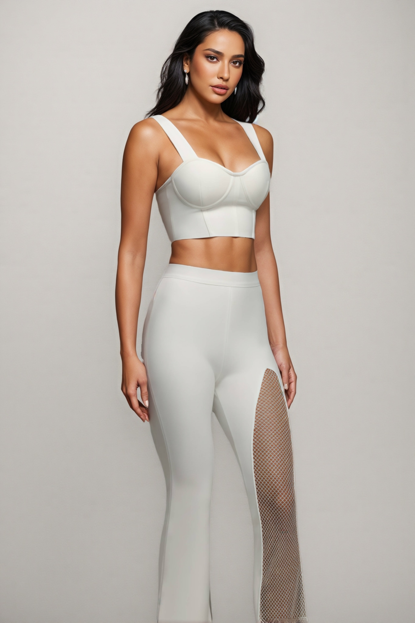 Elio Sleeveless Hollow Out Concatenate Bandage Two Piece Set