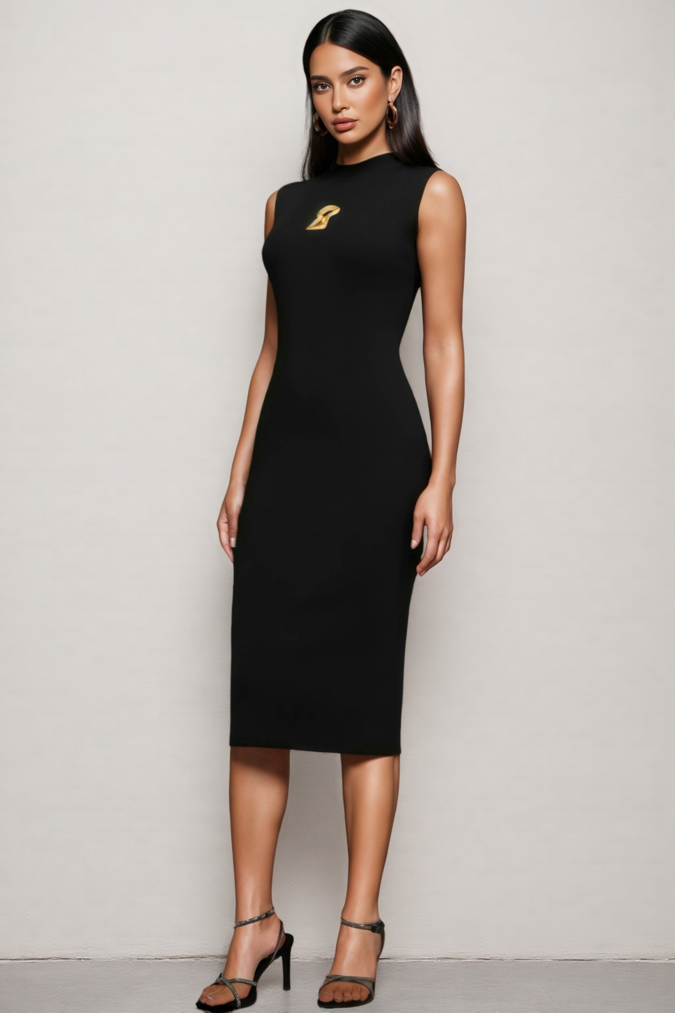 Shaha Sleeveless Metal Hollow Out Maxi Dress