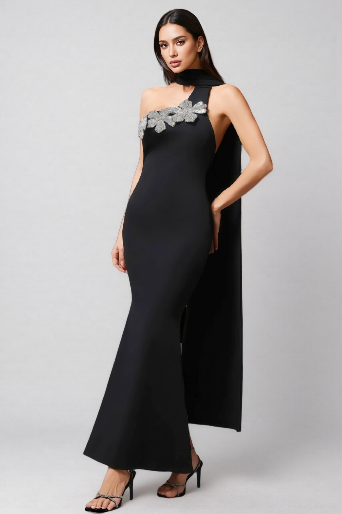 Ridia Sleeveless  Black Maxi Dress