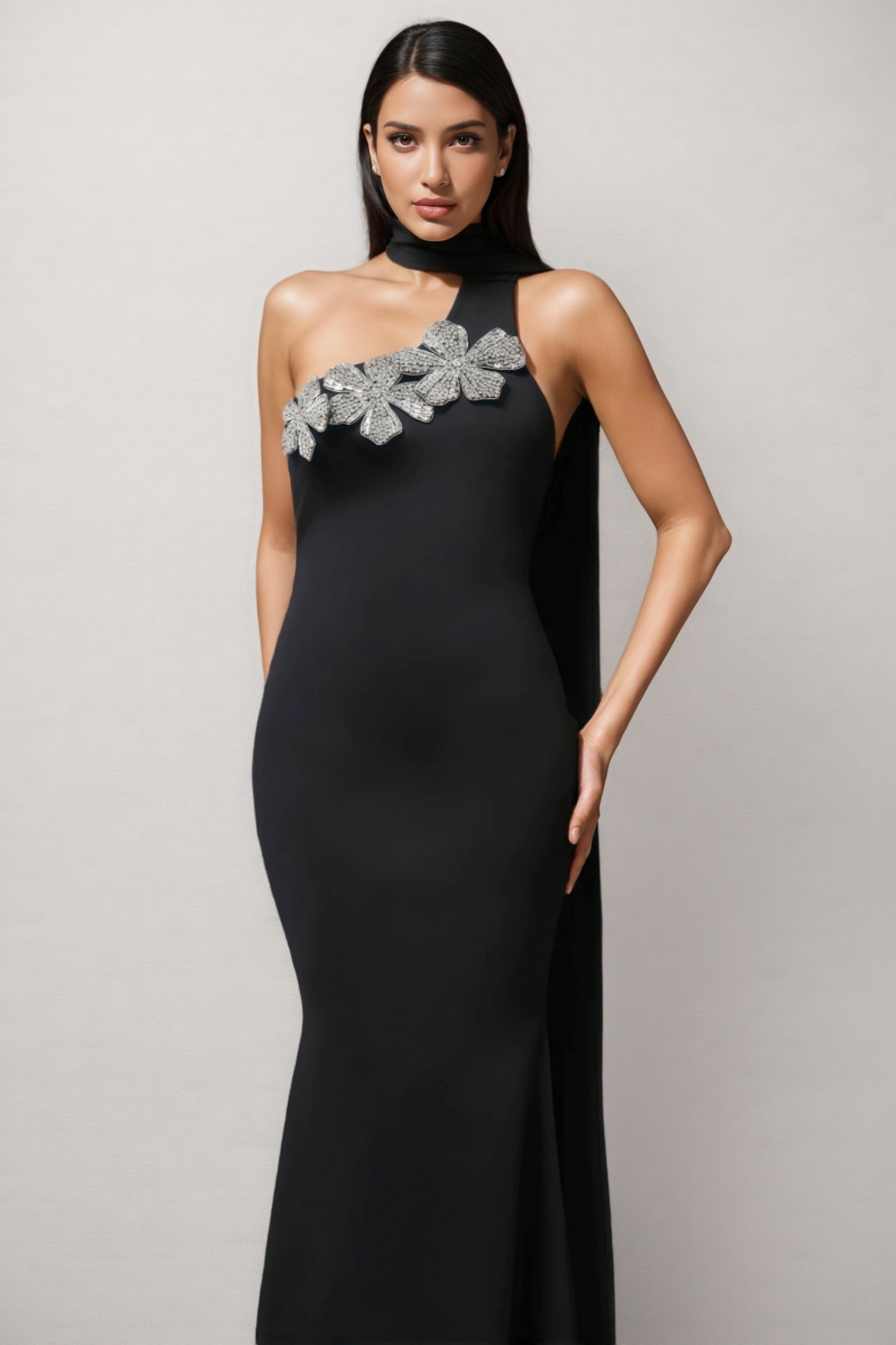 Ridia Sleeveless  Black Maxi Dress