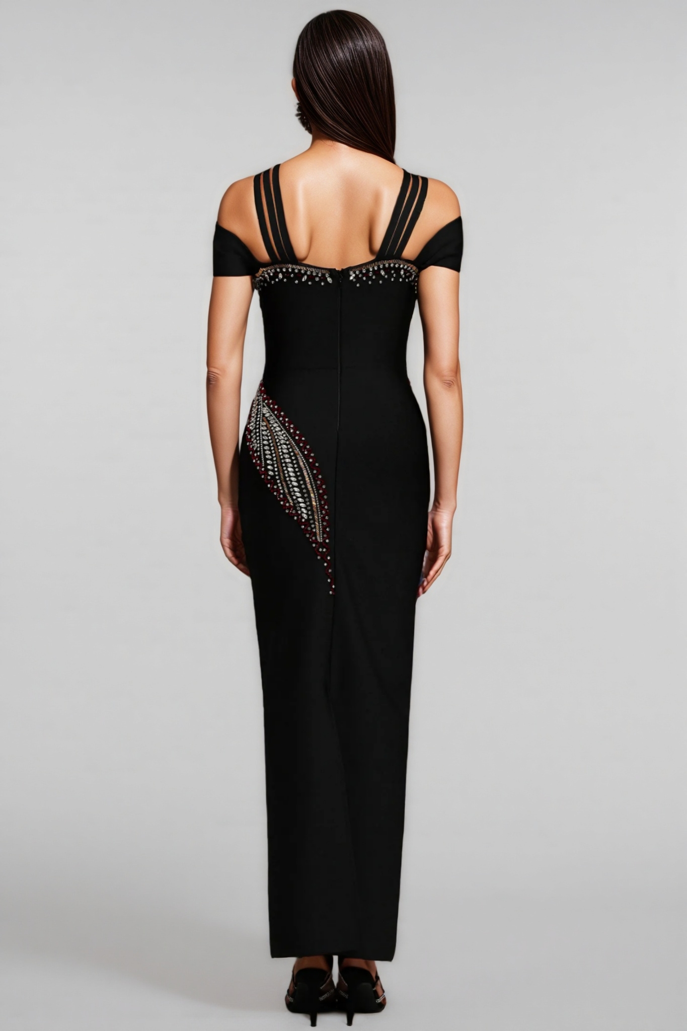 Vella Sleeveless Diamond Hollow Out Bandage Maxi Dress