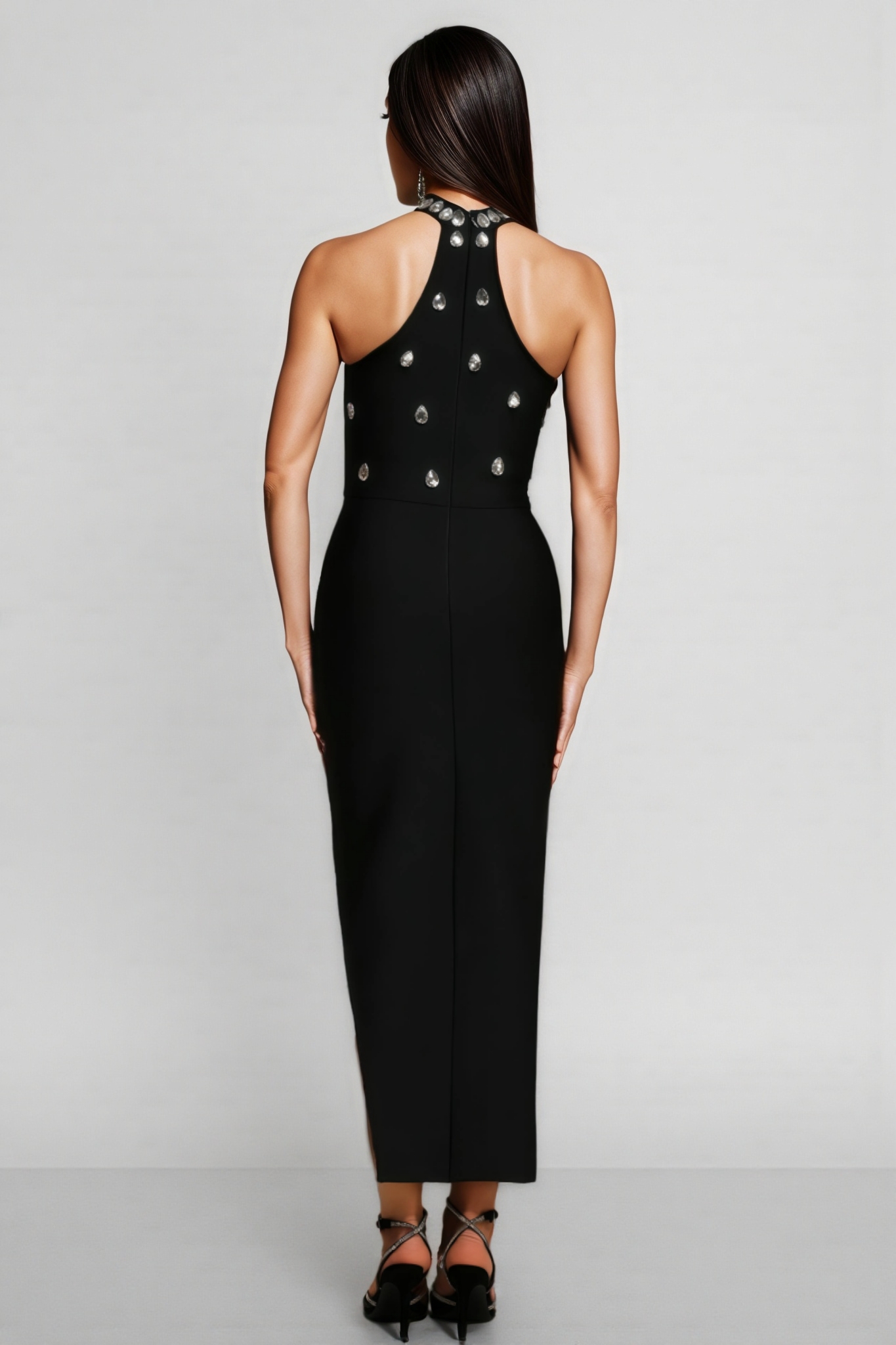 Weirdo Sleeveless Diamond Slit Bandage Midi Dress