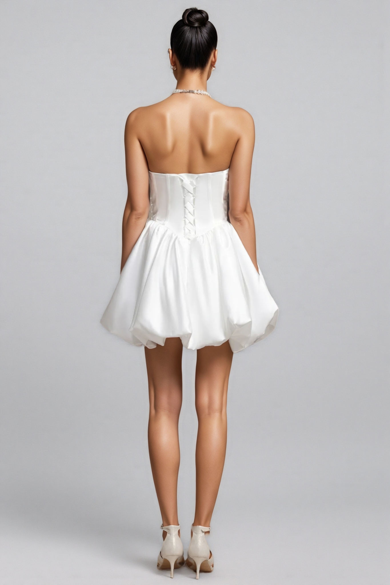 Delisy Fishbone Strapless Mini Dress