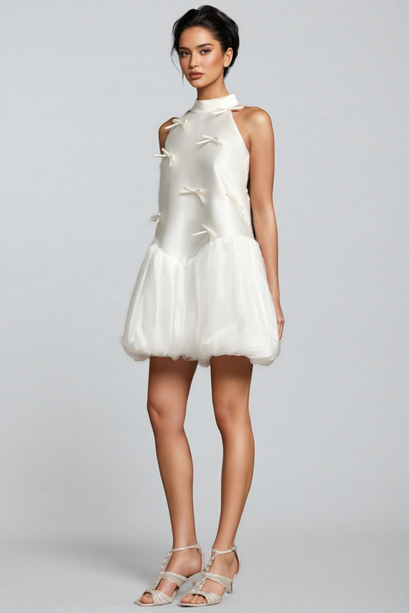 Sequoya Strapless Satin Sleeveless Mini Dress