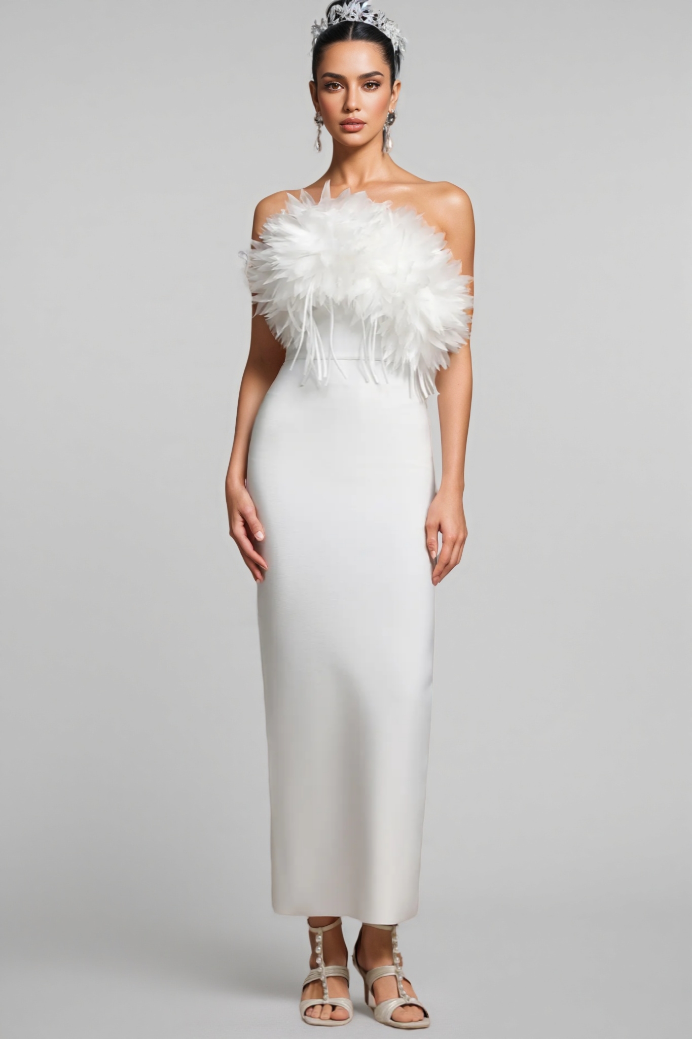 Vali Flowers Tassels Bandage Maxi Dress