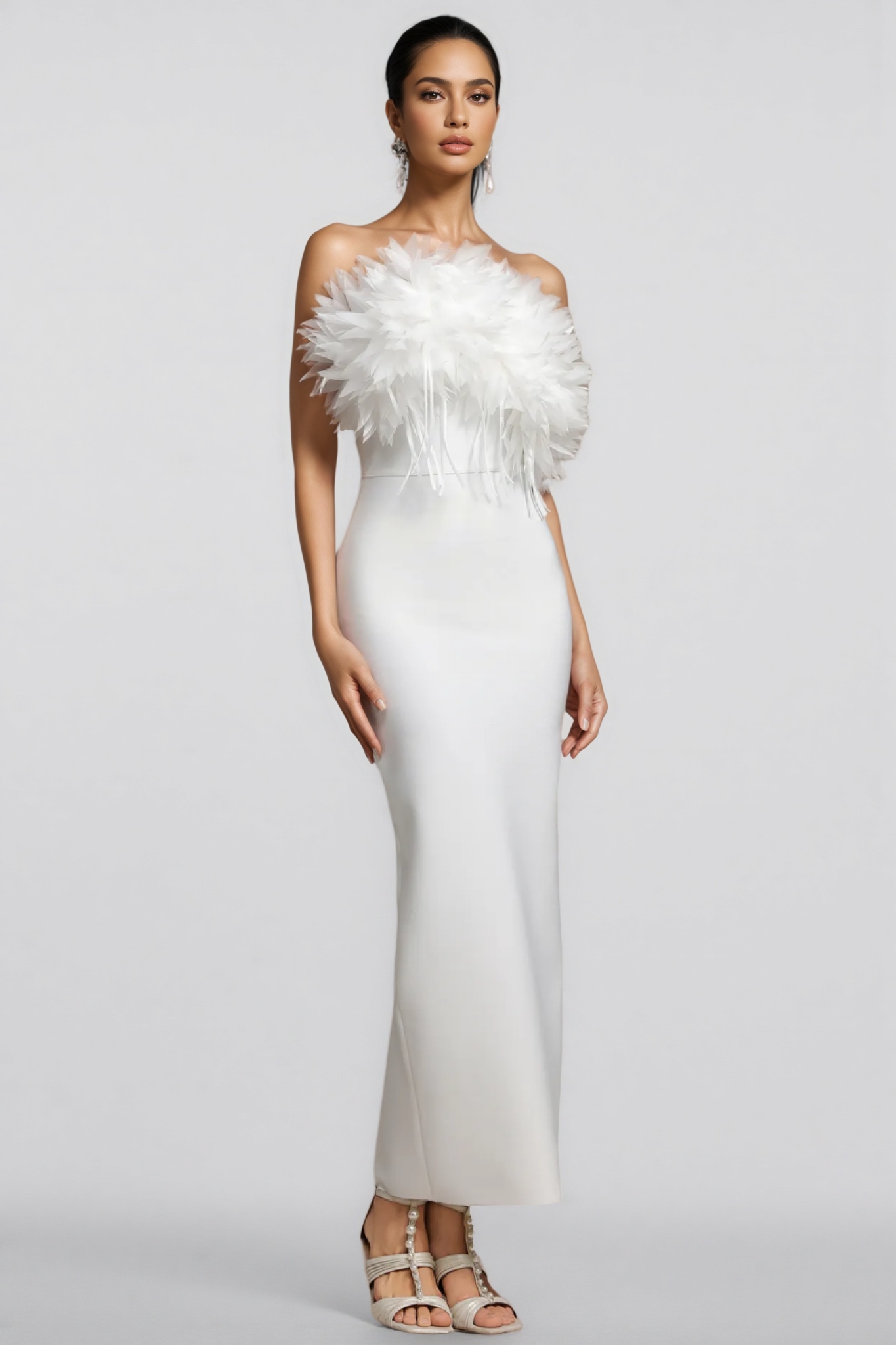 Vali Flowers Tassels Bandage Maxi Dress