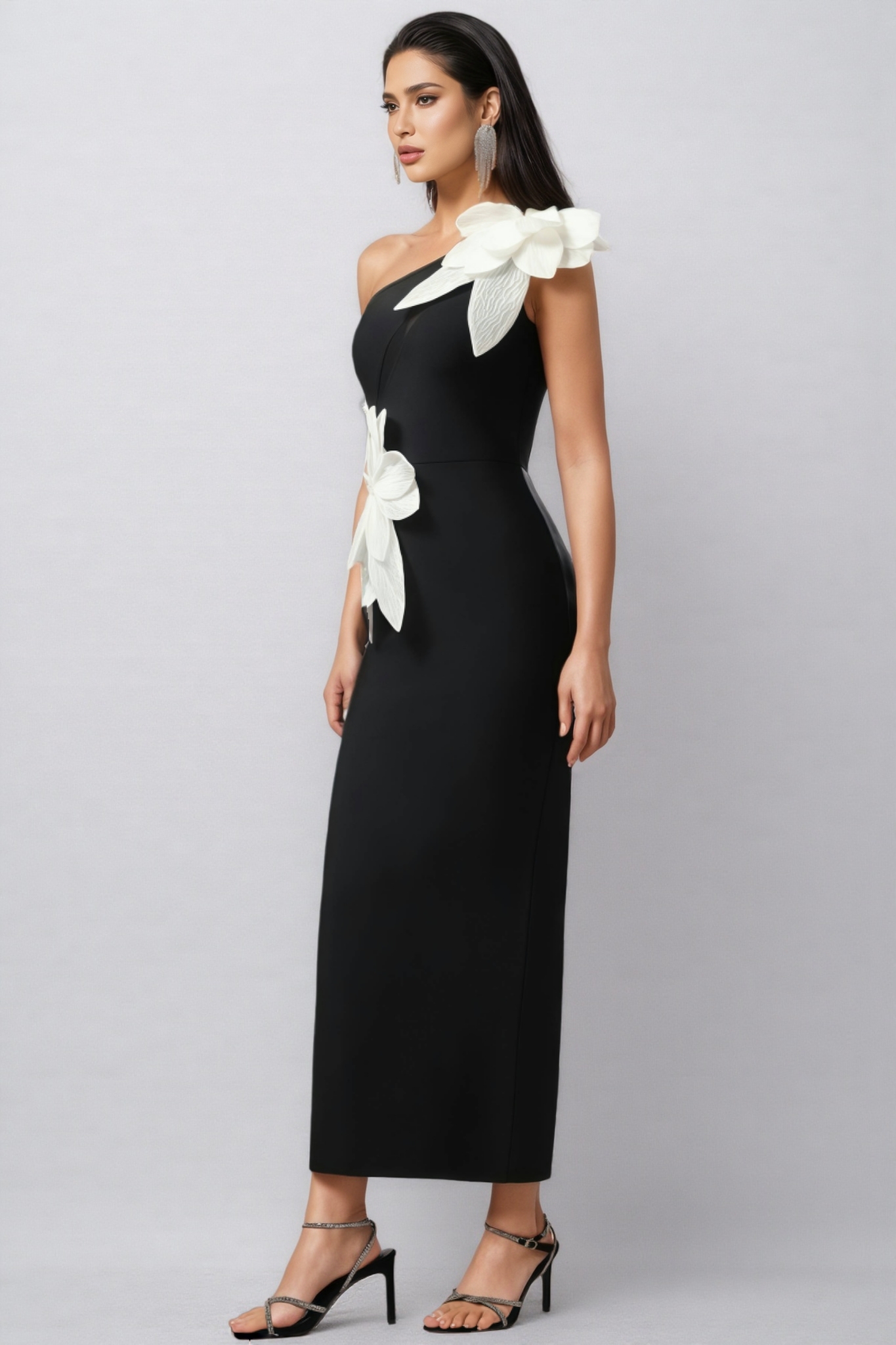 Priscilla 3D Flower Bandage Maxi Dress