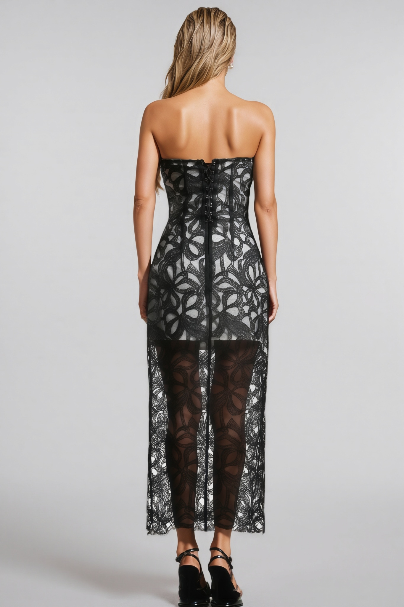 Ivy Sleeveless Fish Bone Strap Maxi Dress