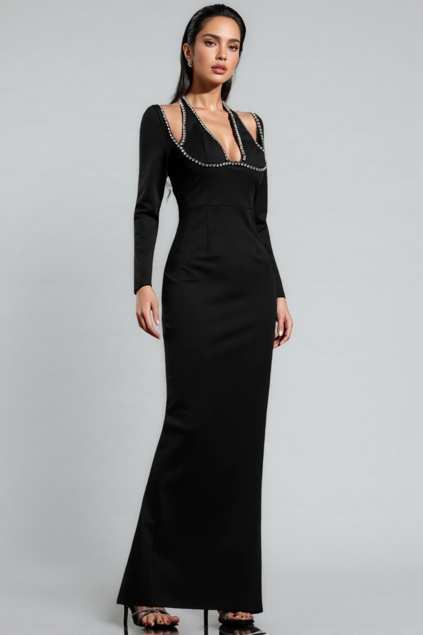 Revie V-Neck Bandage Maxi Dress