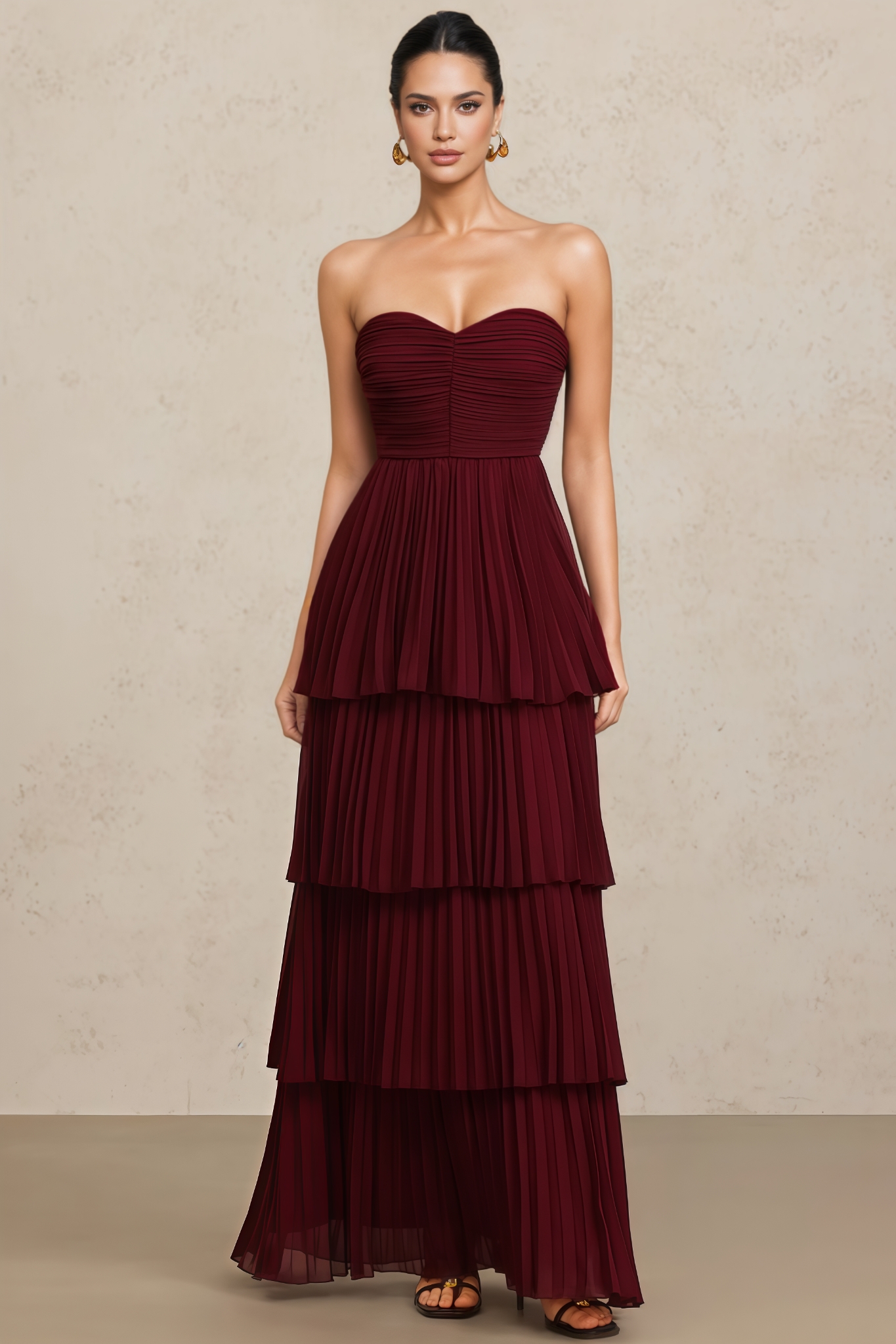 Havis Sleeveless Folds Maxi Dress