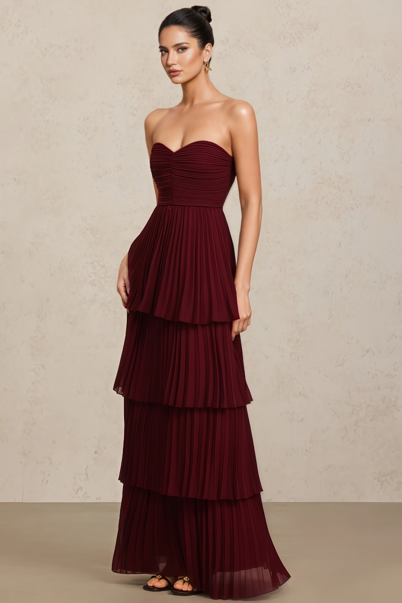 Havis Sleeveless Folds Maxi Dress