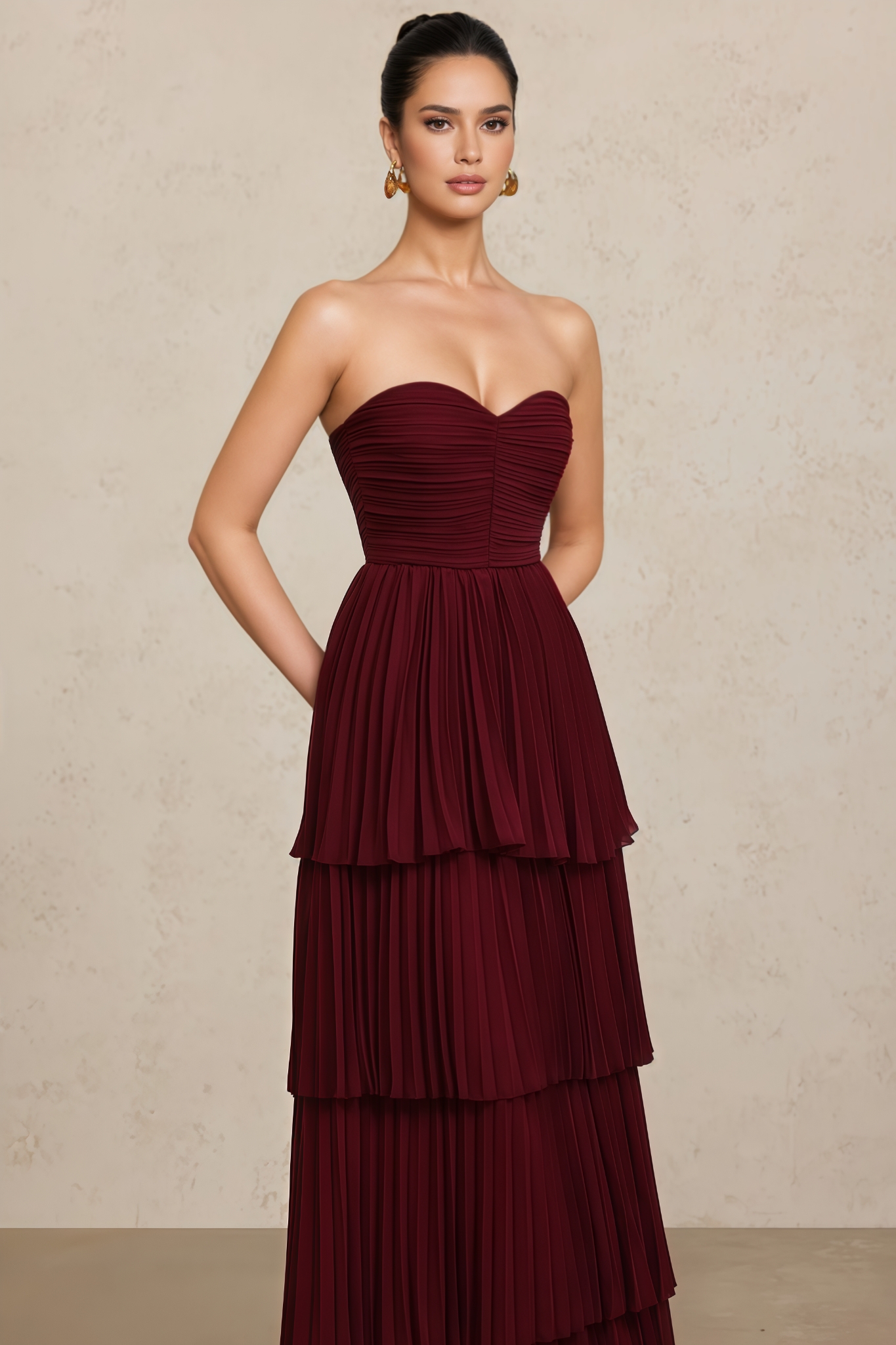 Havis Sleeveless Folds Maxi Dress