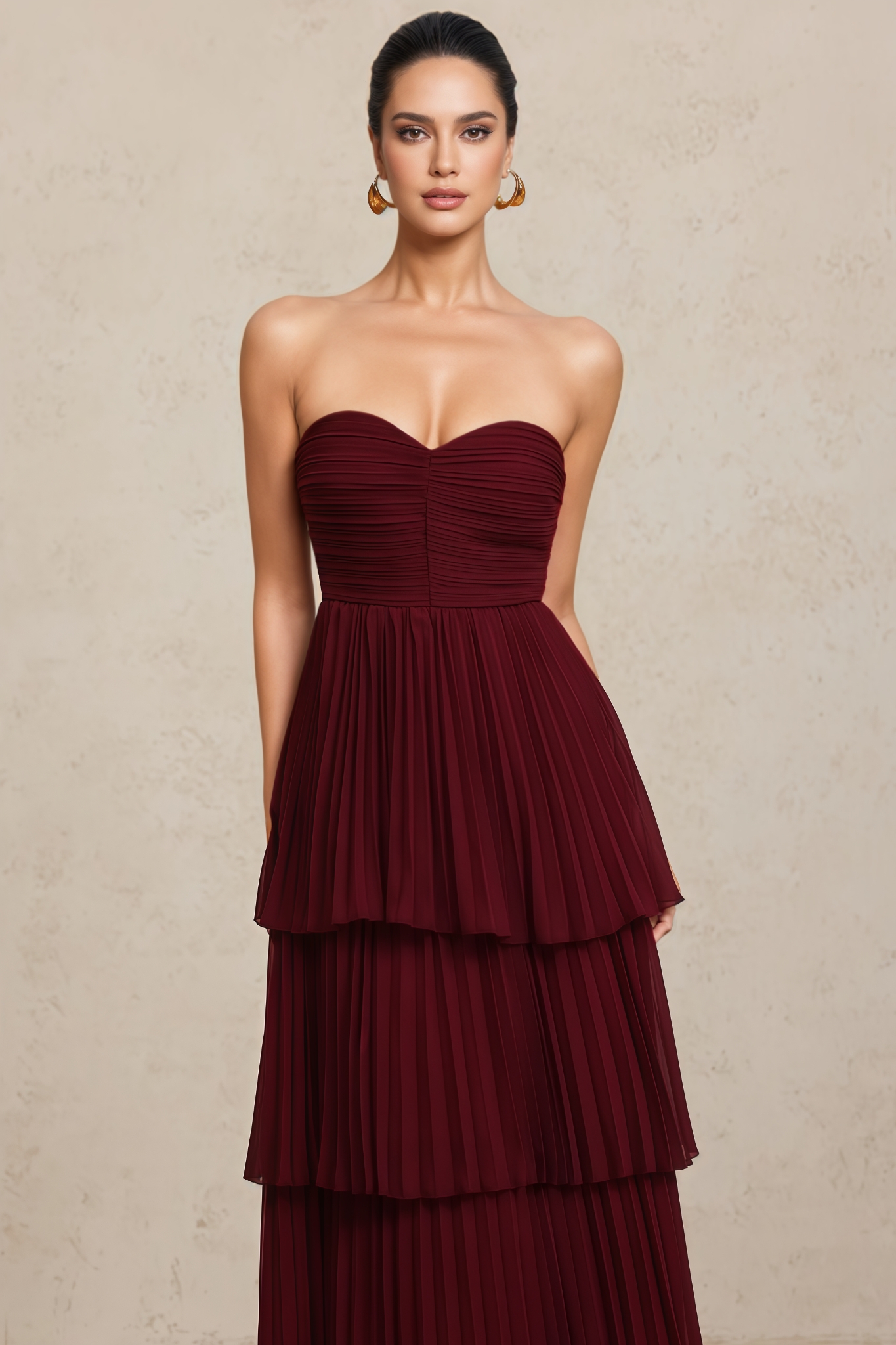 Havis Sleeveless Folds Maxi Dress