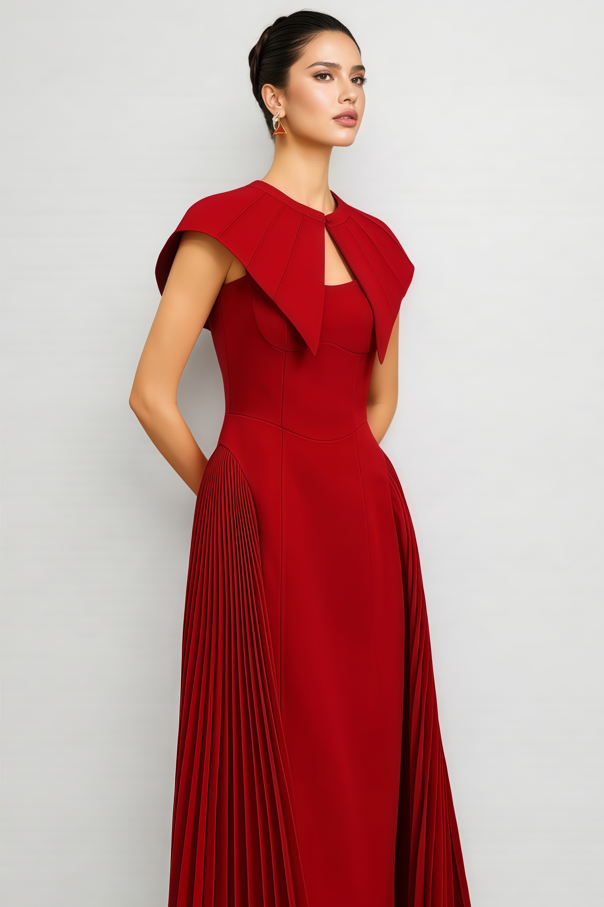 Mariam Halter Folds Maxi Dress