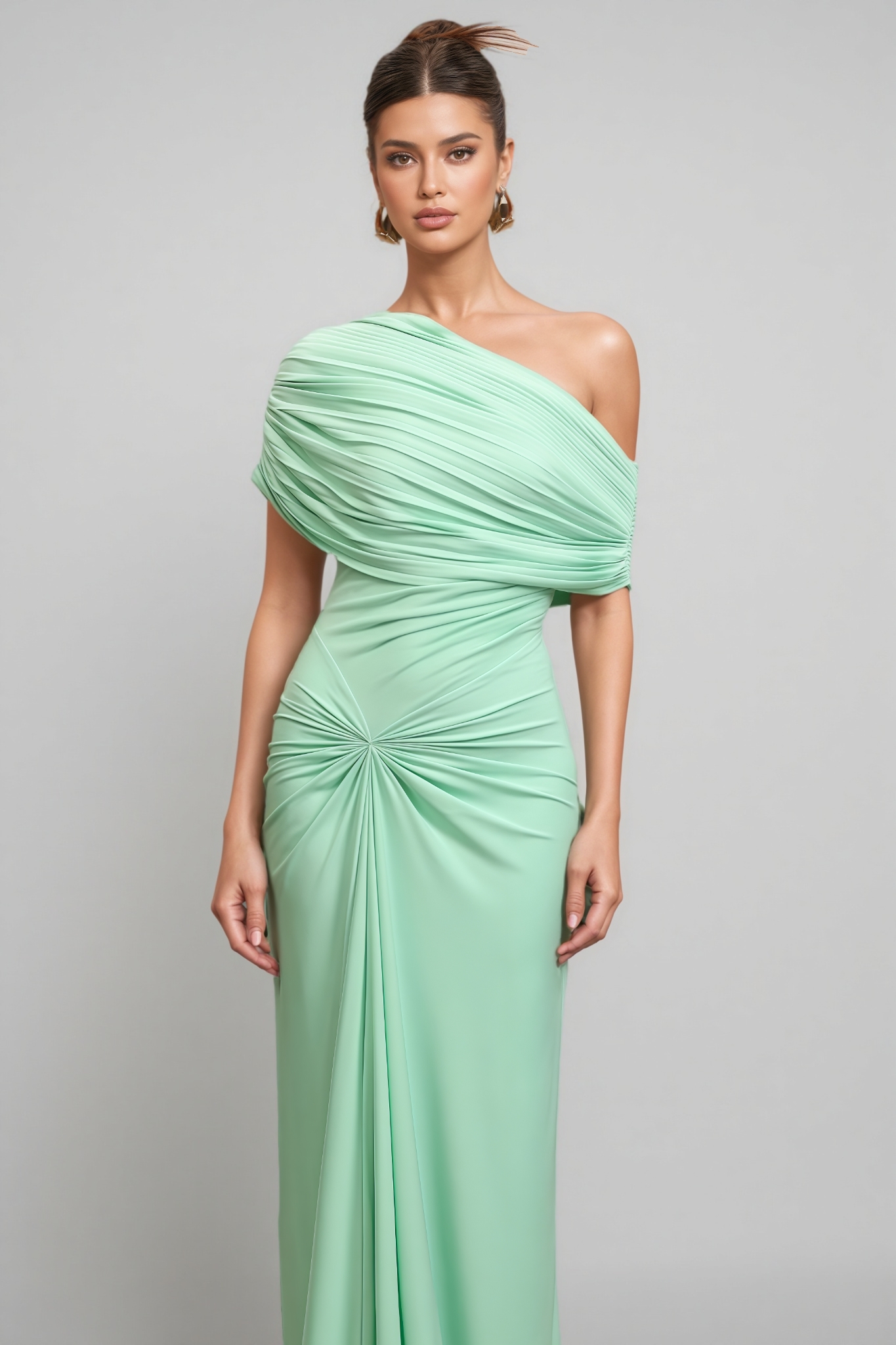 Vira Sleeveless Folds Maxi Dress