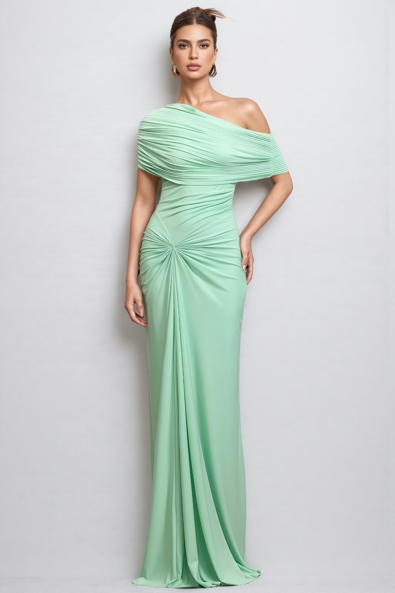 Vira Sleeveless Folds Maxi Dress