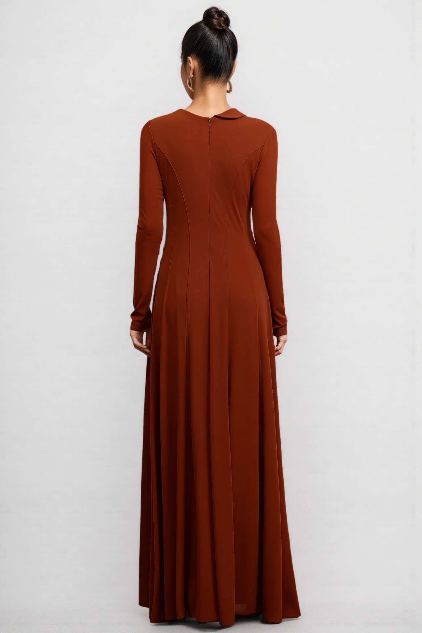Meris Long Sleeves Flower Maxi Dress