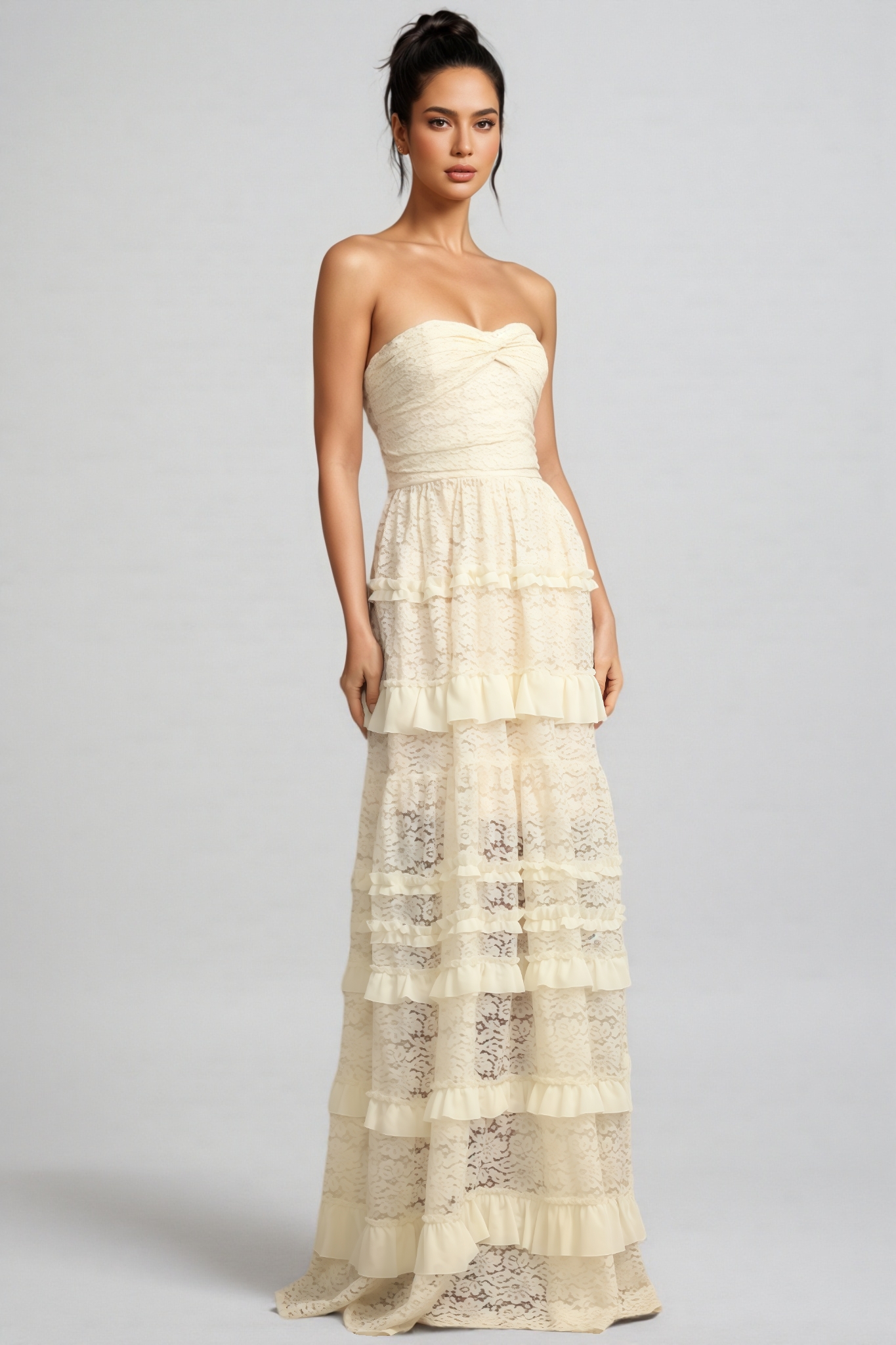 Haley Sleeveless Folds Maxi Dress