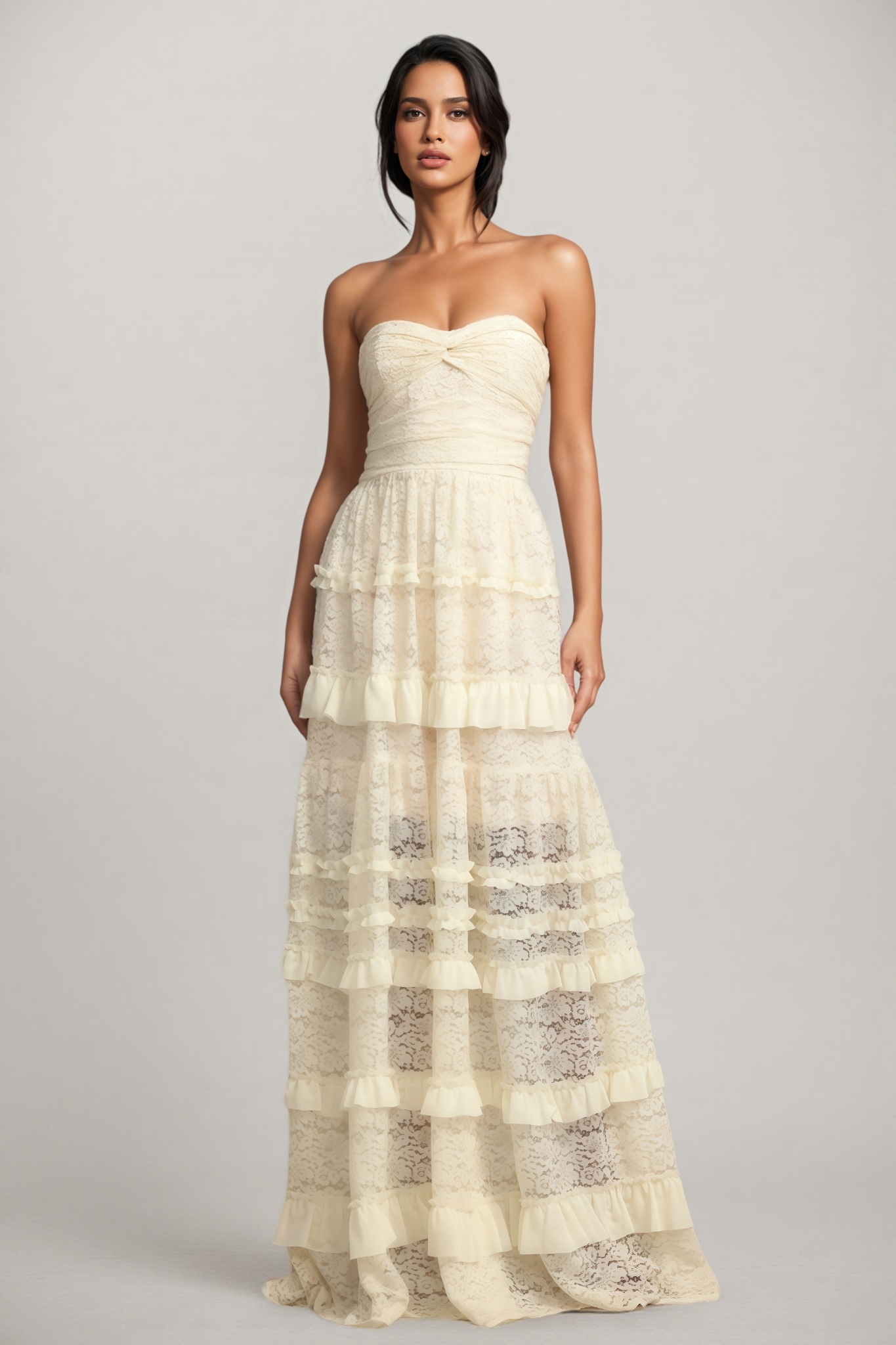 Haley Sleeveless Folds Maxi Dress