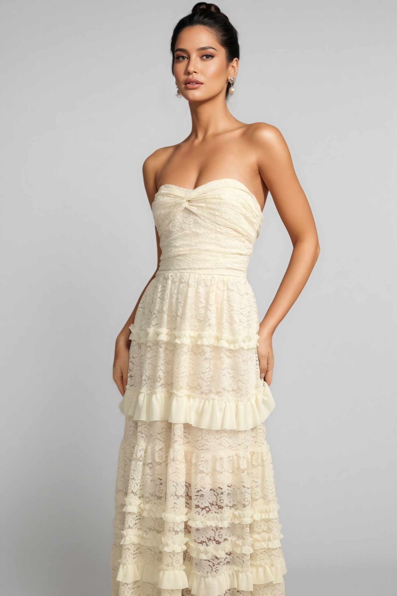 Haley Sleeveless Folds Maxi Dress