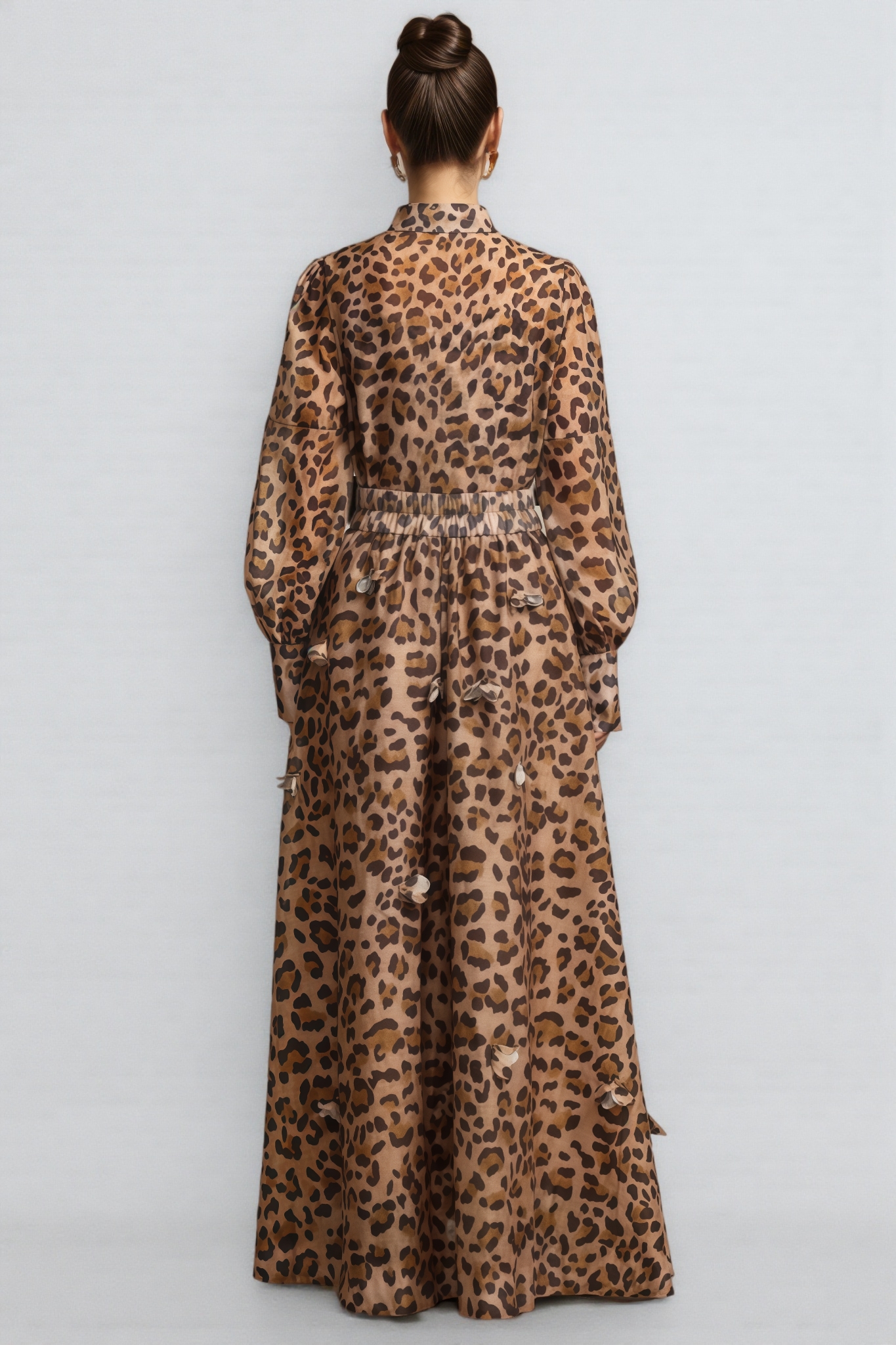 Jayleen Flowers Leopard Print Top Maxi Dress Set