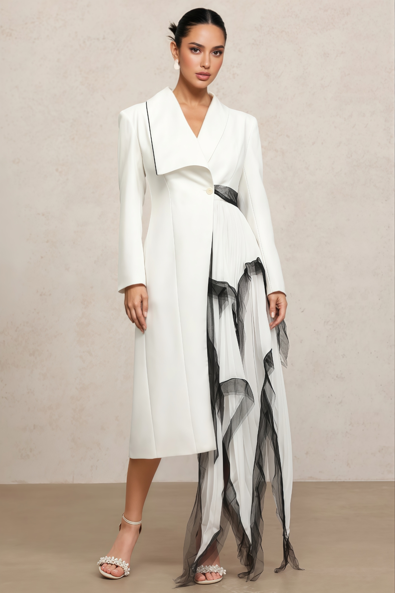 Gabriel Long Sleeves Folds Maxi Dress