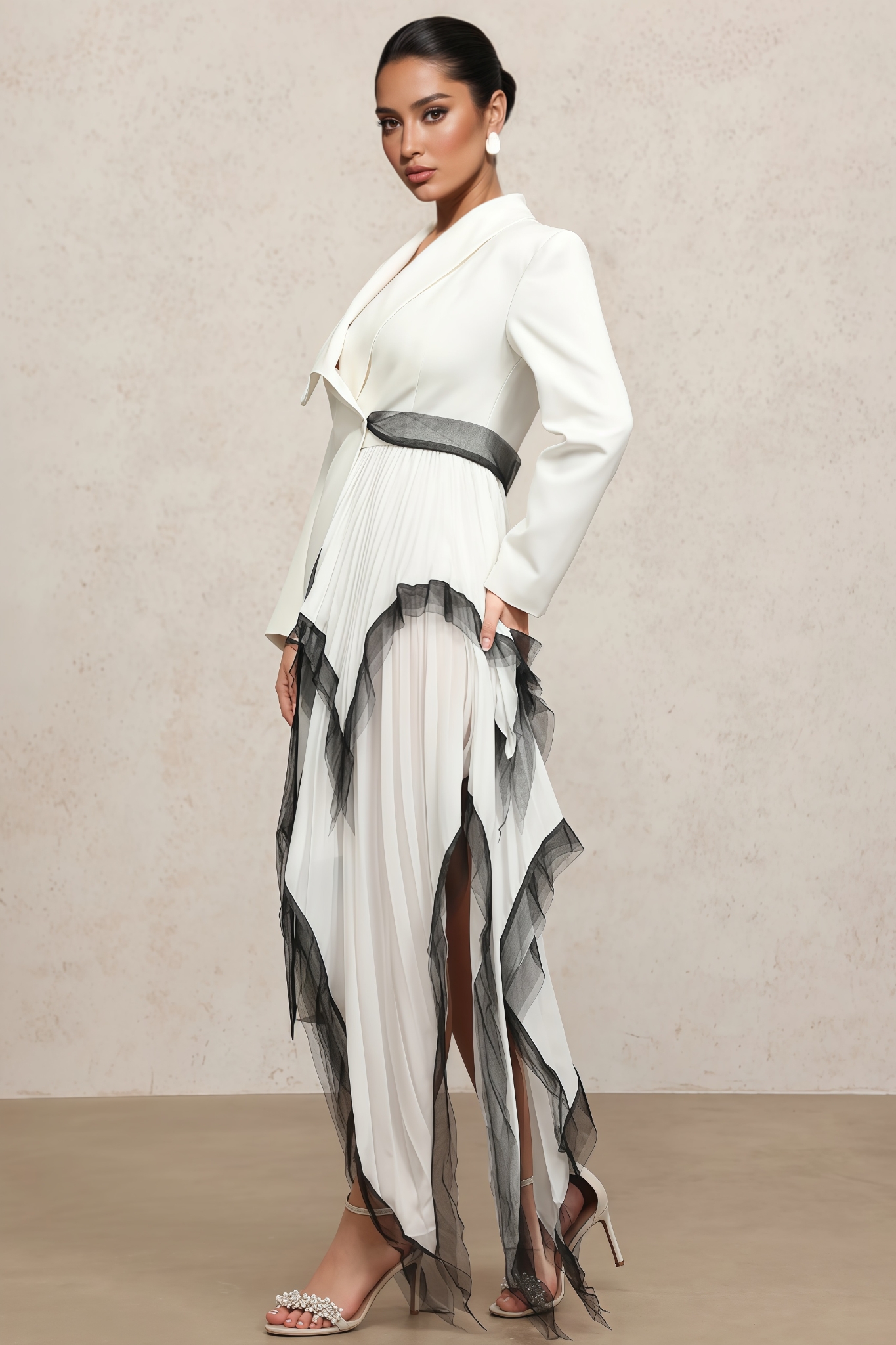 Gabriel Long Sleeves Folds Maxi Dress