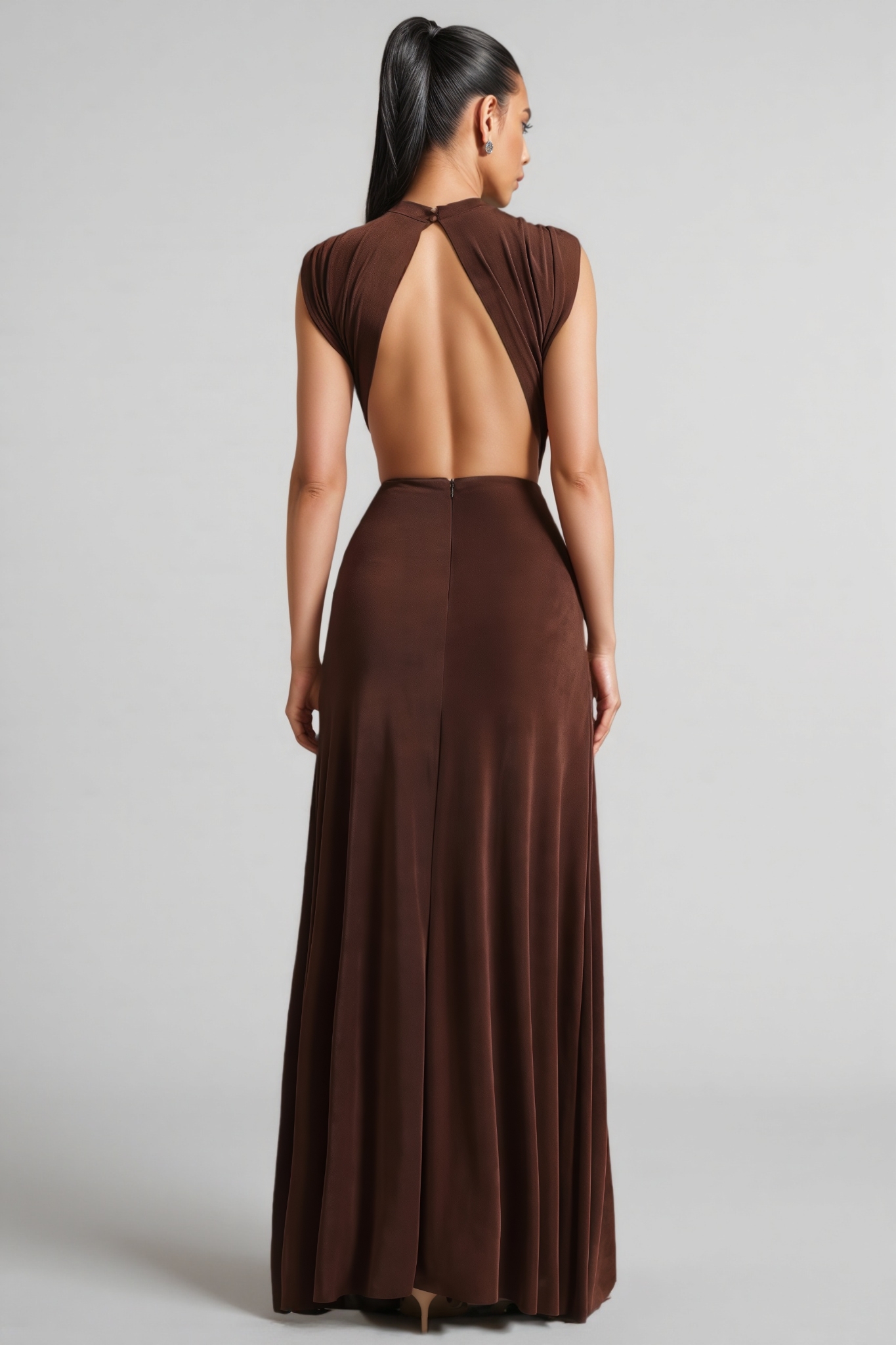 Milo High Neck Sleeveless Cutout Maxi Dress