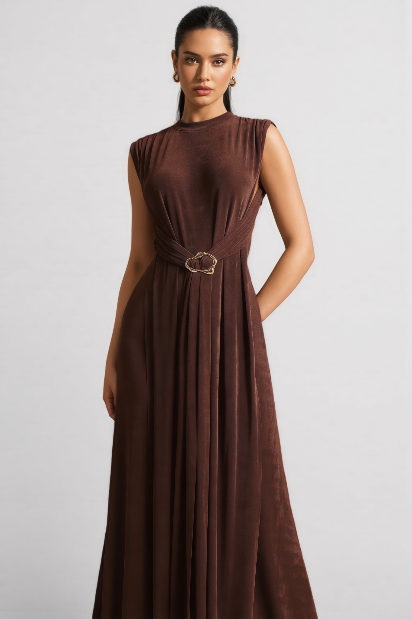 Milo High Neck Sleeveless Cutout Maxi Dress